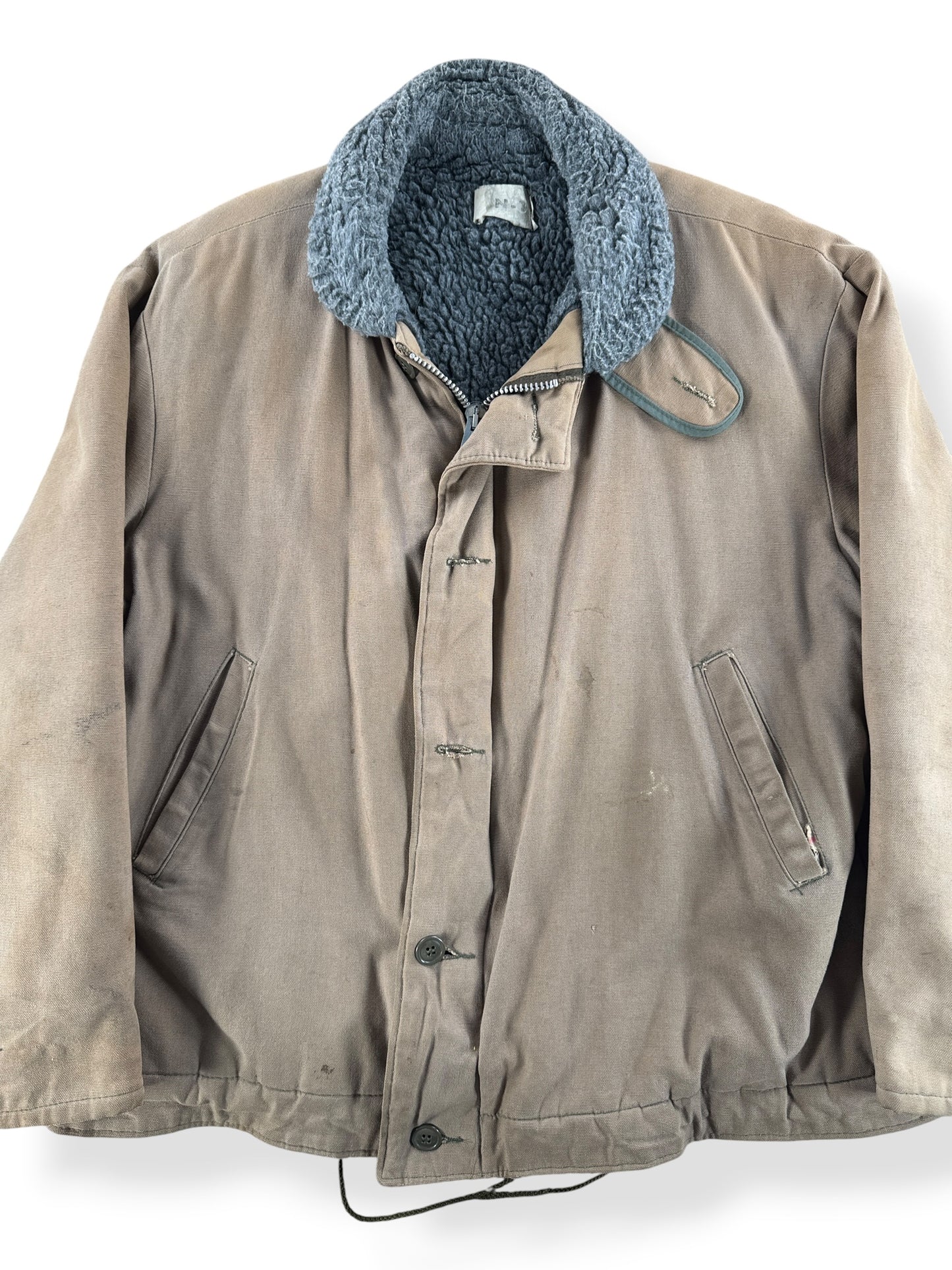 Front Close Up of Vintage Civilian N-1 Deck Jacket SZ 52 - AS IS