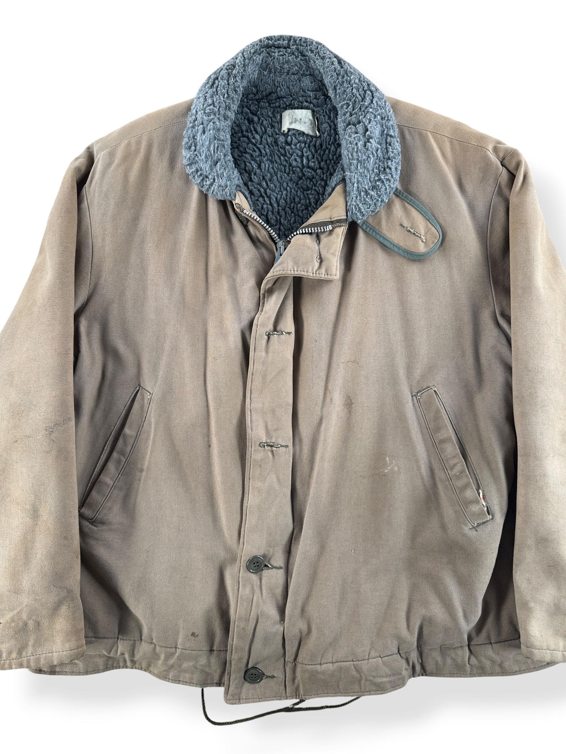 Front Close Up of Vintage Civilian N-1 Deck Jacket SZ 52 - AS IS