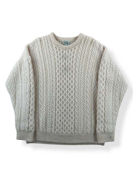 Front of Vintage Carraig Donn Irish Wool Cable Knit Sweater SZ XL
