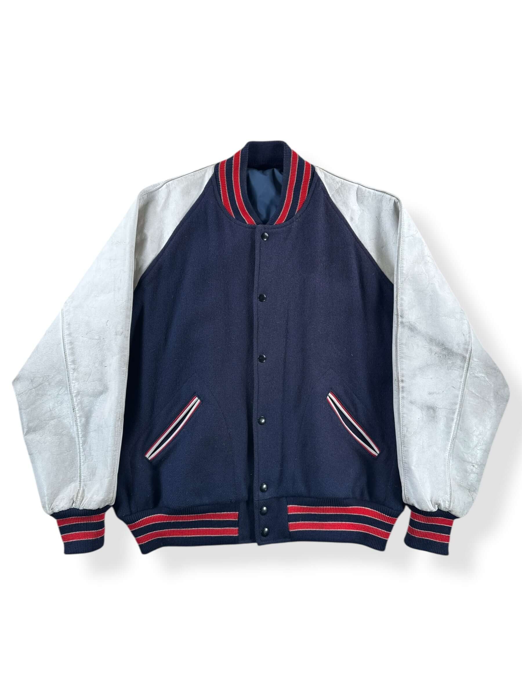 Front Close Up of Vintage Honda Varsity Jacket SZ 48