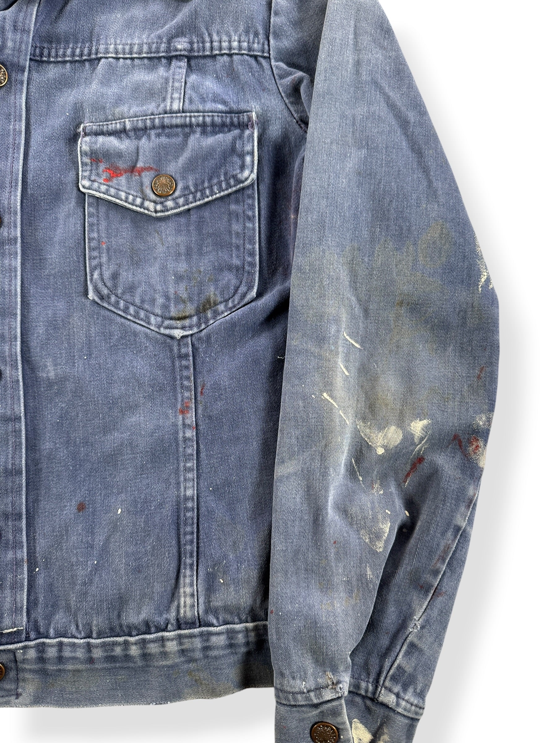 Stains on Vintage Distressed Moleskin Trucker Jacket SZ S