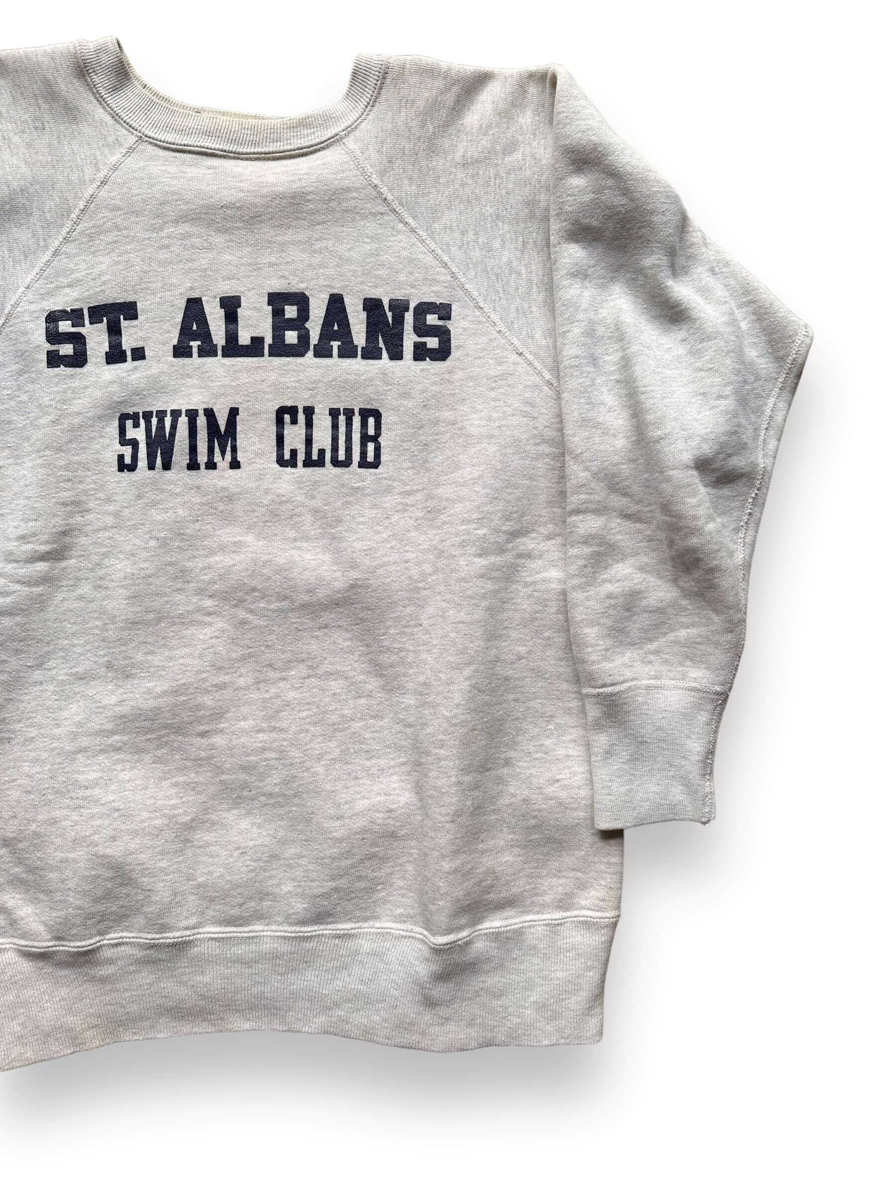 Front Left View of Vintage St Albans Swim Club Hanesport Crewneck SZ M | Vintage Sweatshirt Seattle