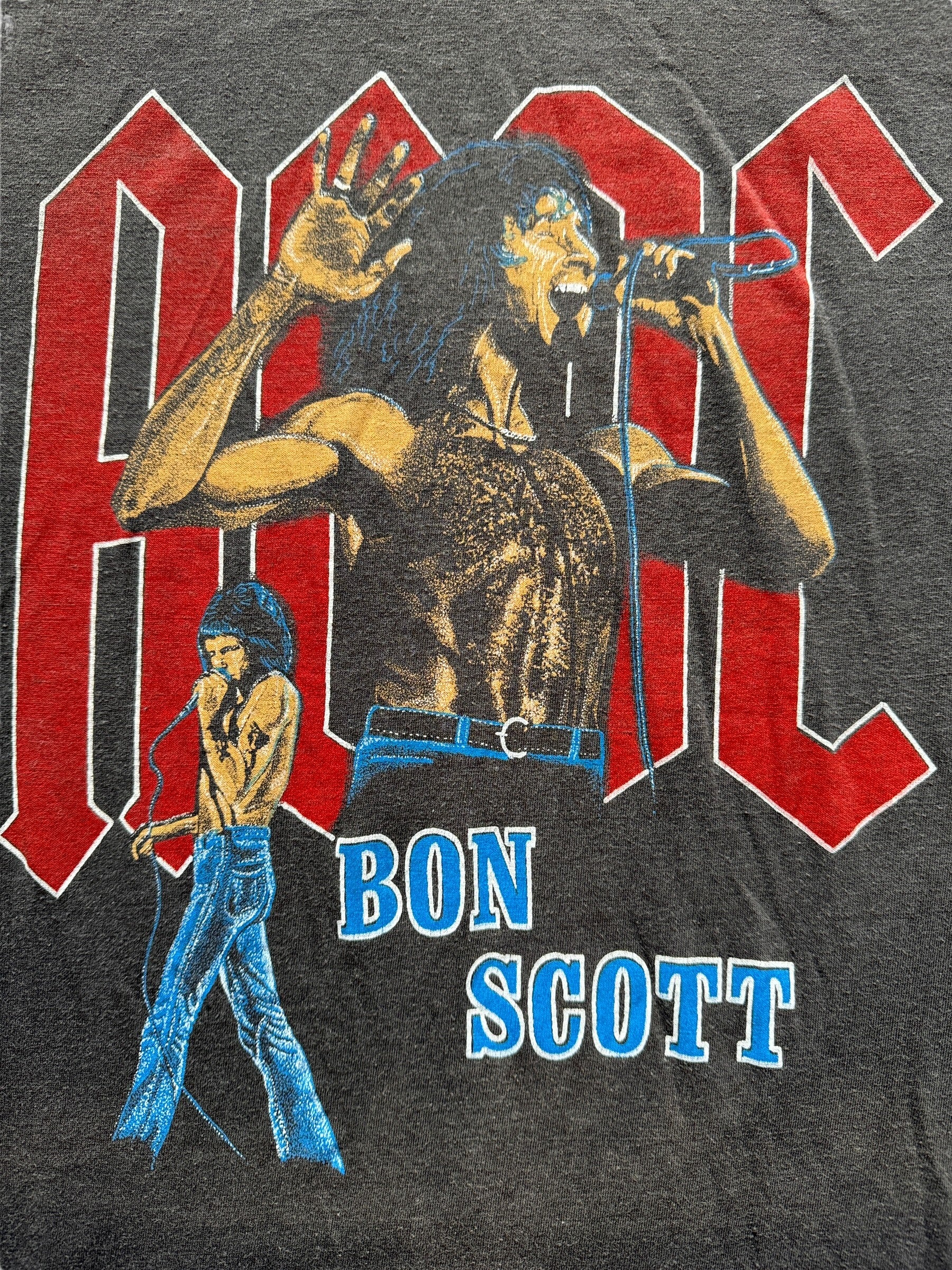 front graphic of Vintage 80's AC/DC Band Tee SZ S