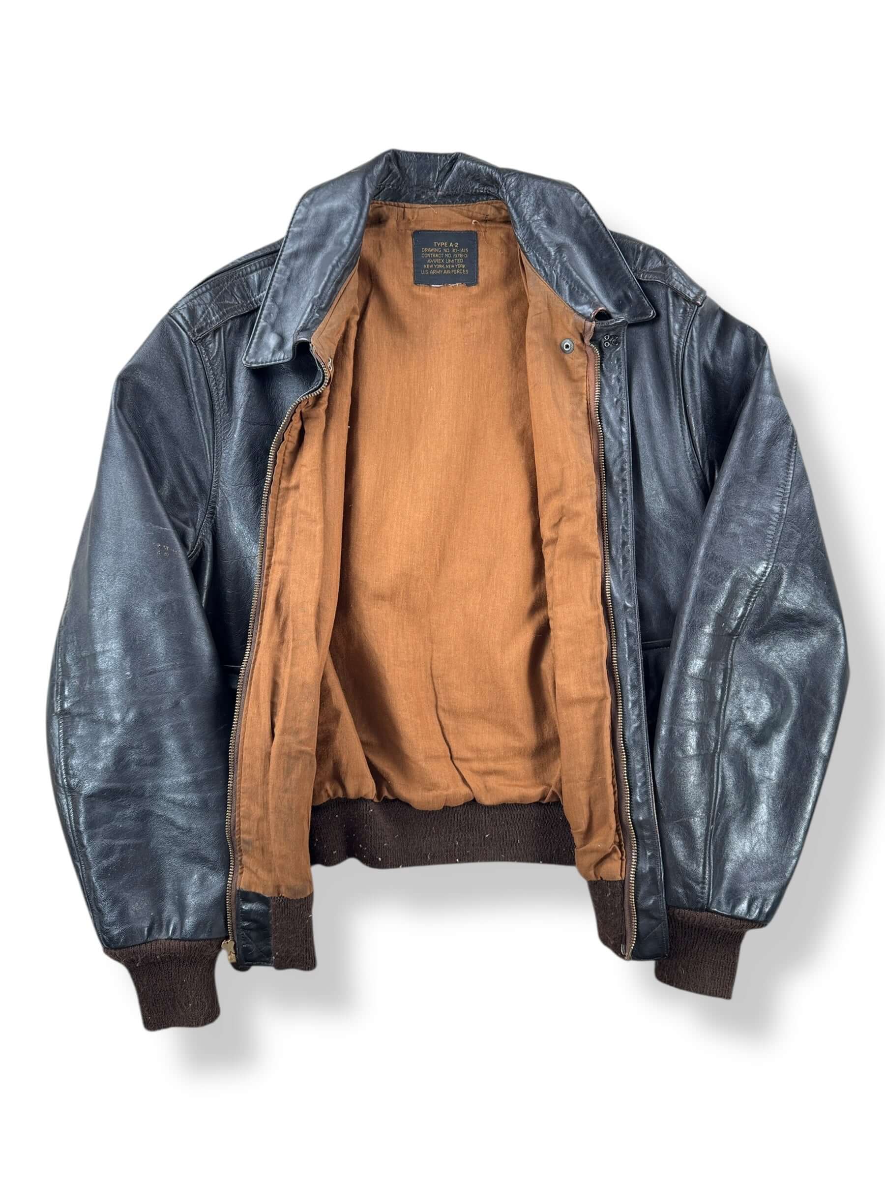 Inside of Vintage Avirex A-2 Jacket SZ L