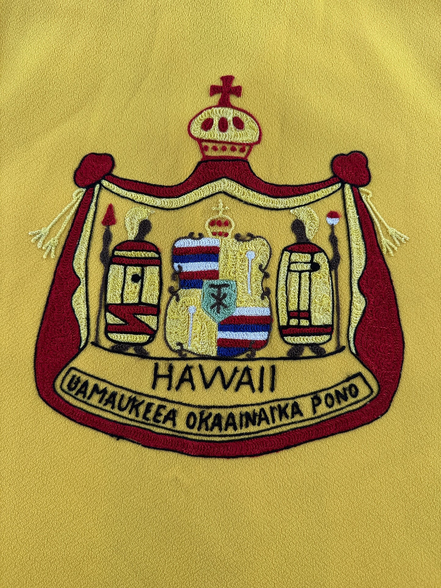 Back Design on Vintage Chain Stitch Hawaii Bowling Shirt SZ M