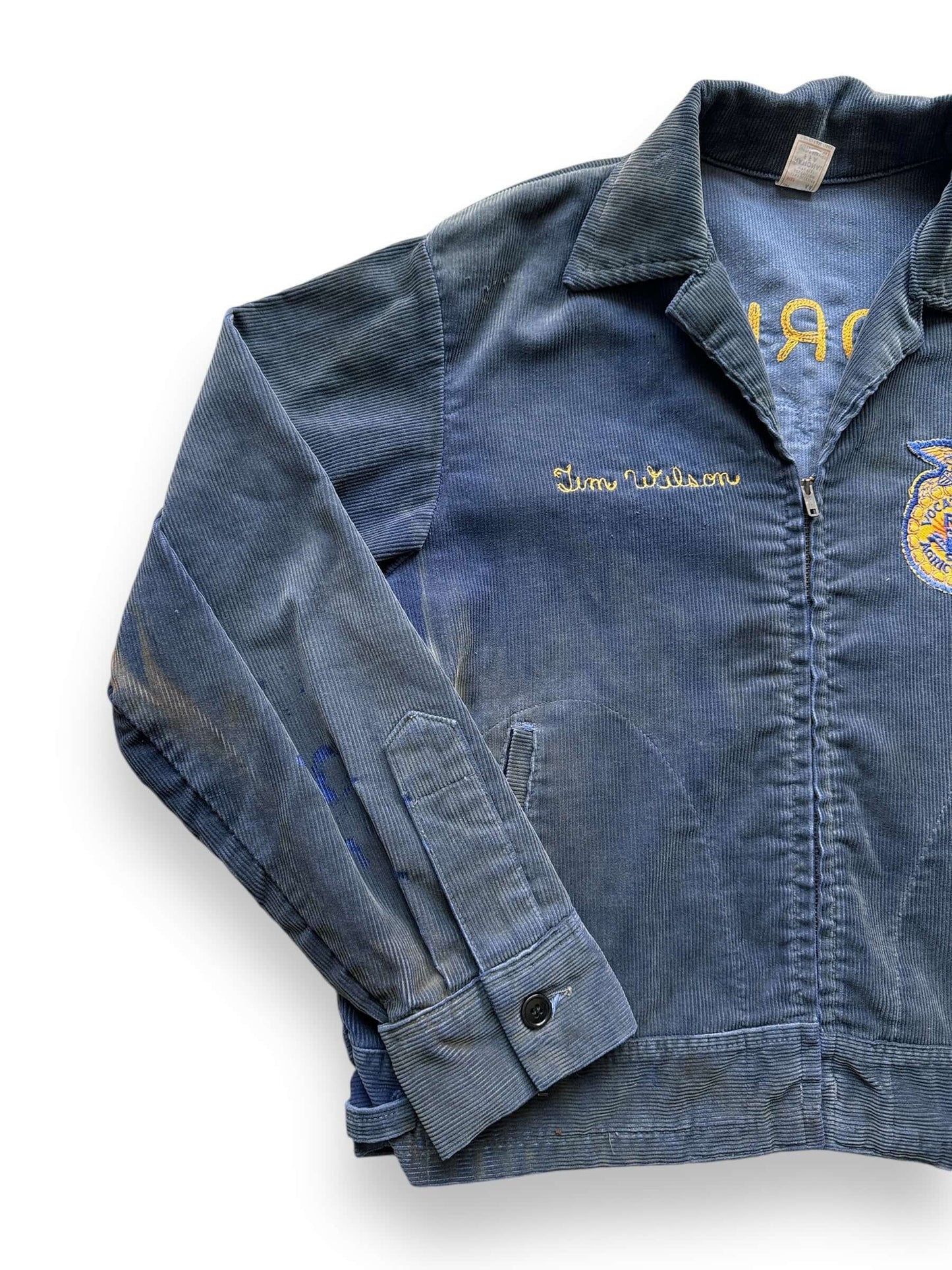 front right of Vintage Faded Bayshore High FL FFA Jacket SZ 44