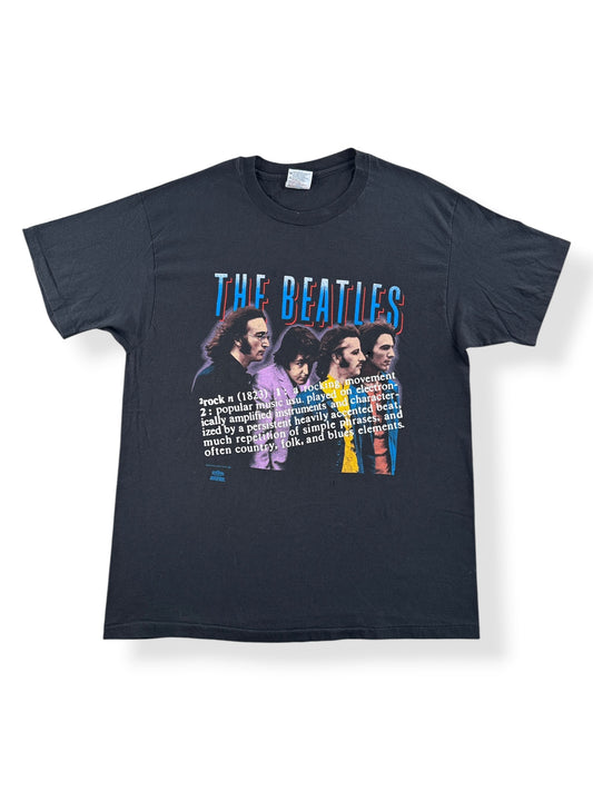 Front of Vintage The Beatles '91 Puff Print Tee SZ XL (Fits L)