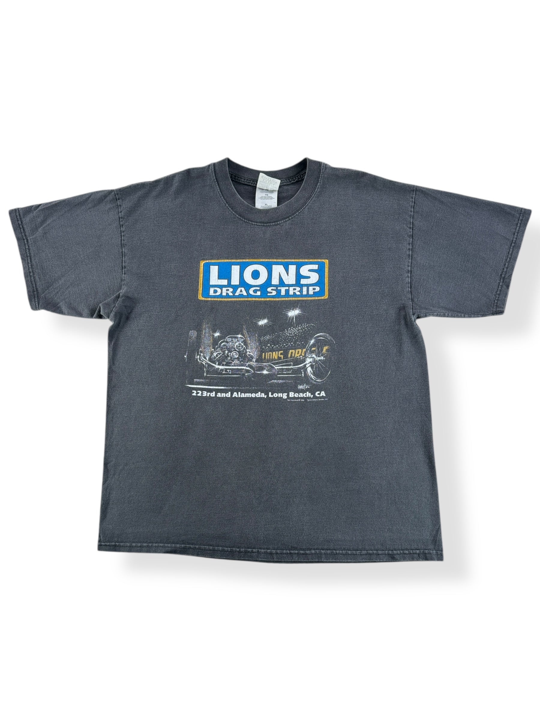 Front of Vintage Lions Drag Strip Tee SZ XL