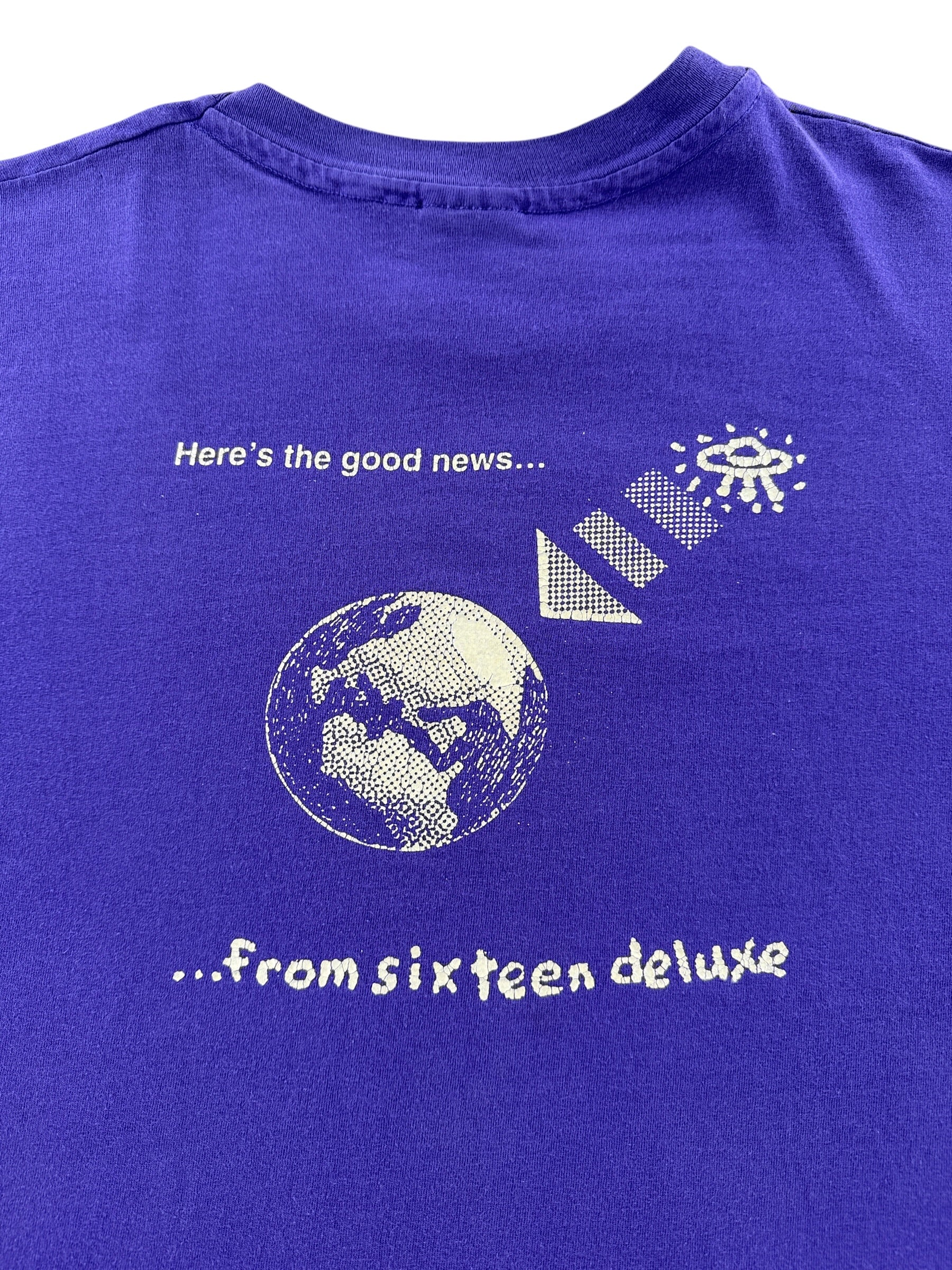 Back Graphic of Vintage 90s Sixteen Deluxe Tee SZ XL