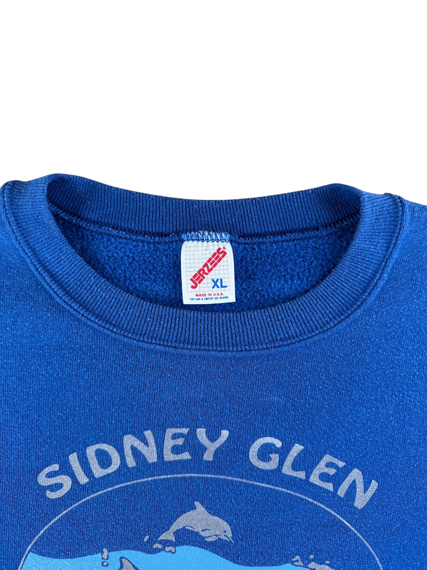Collar on Vintage Sidney Glen Dolphins Crewneck SZ XL (Fits L)