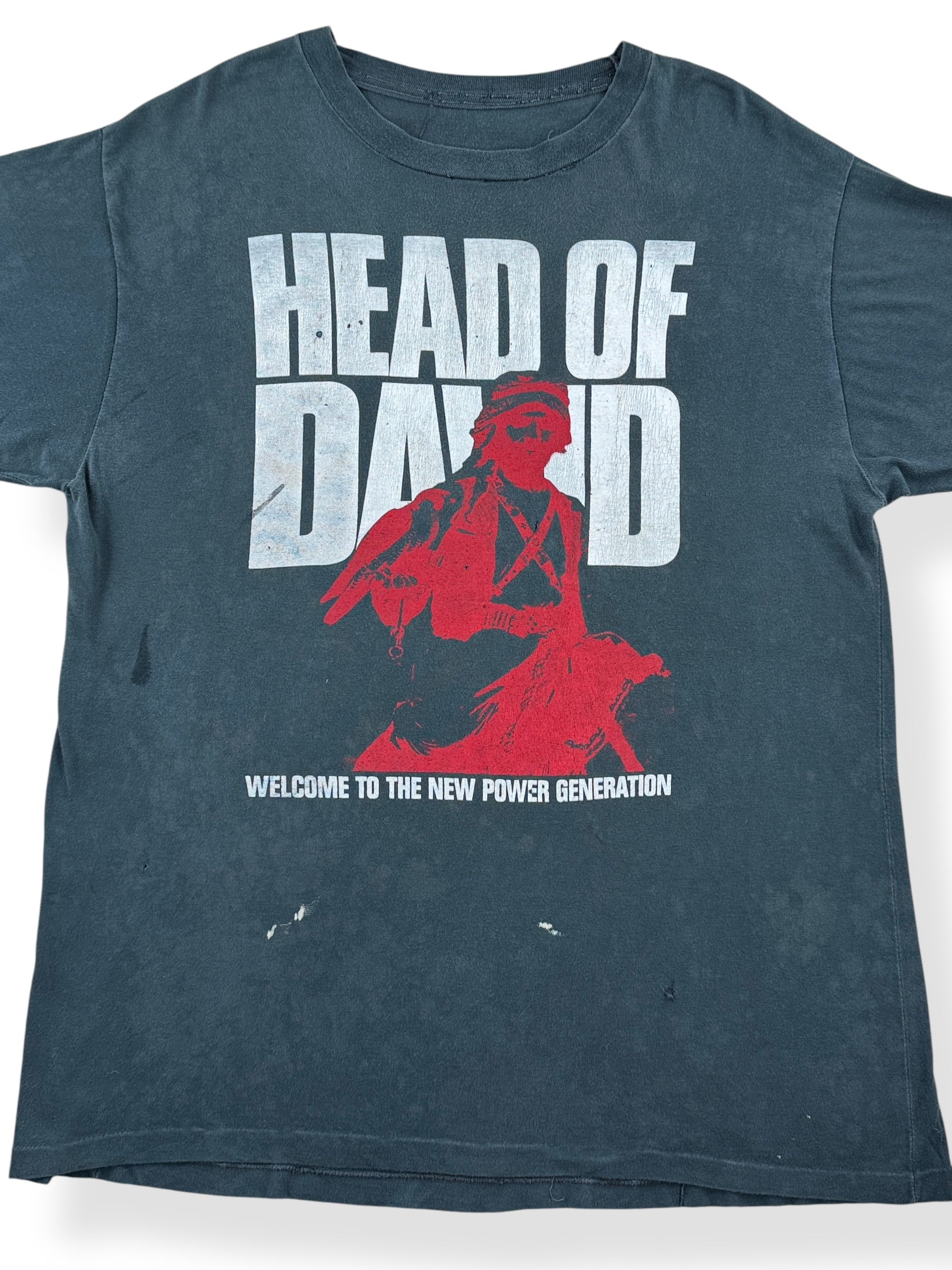 Front Close Up of Vintage Proto-Godflesh Head of David Tee SZ XL