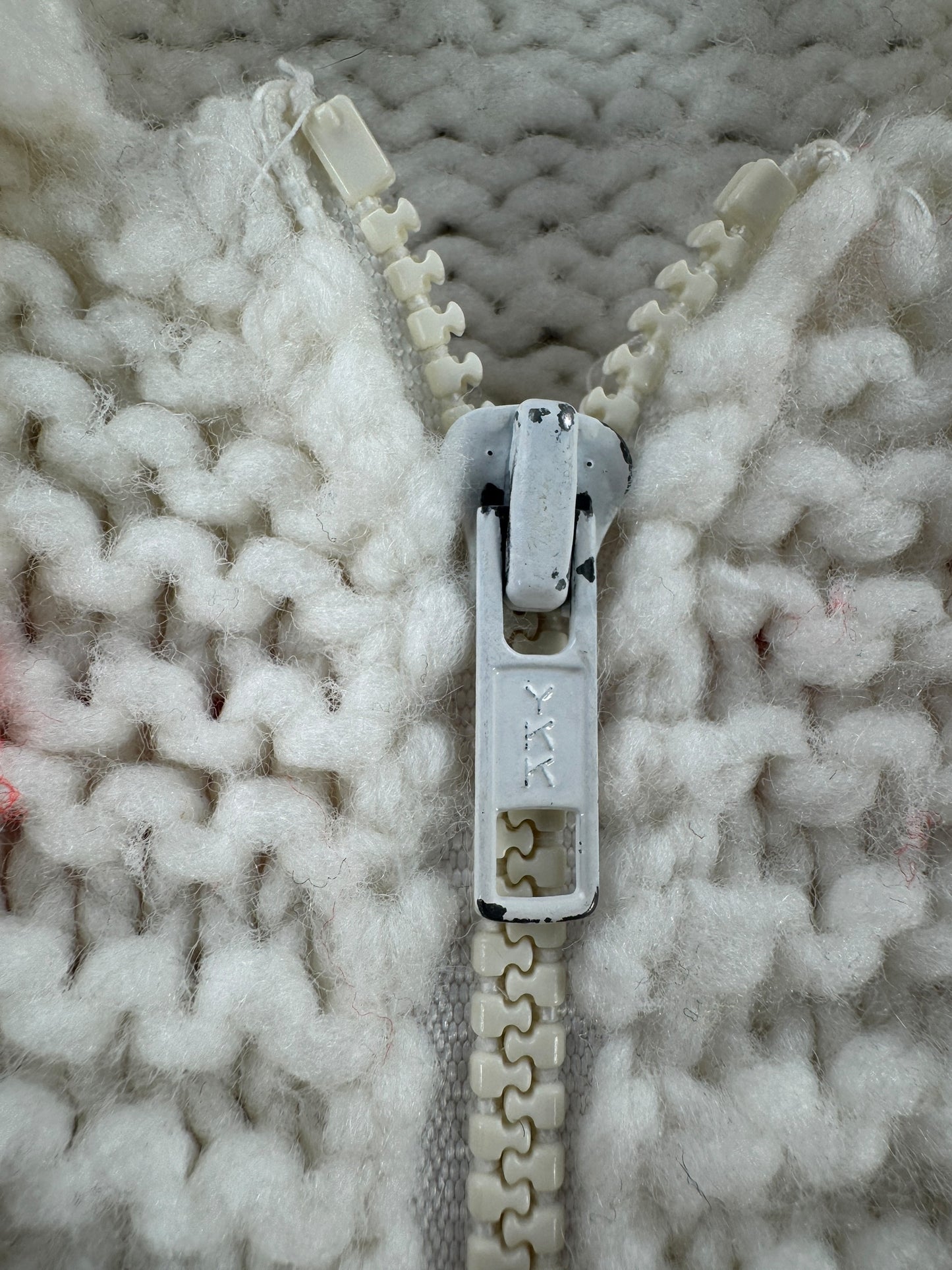 Zipper on Vintage School Bus Cowichan Style Sweater SZ L