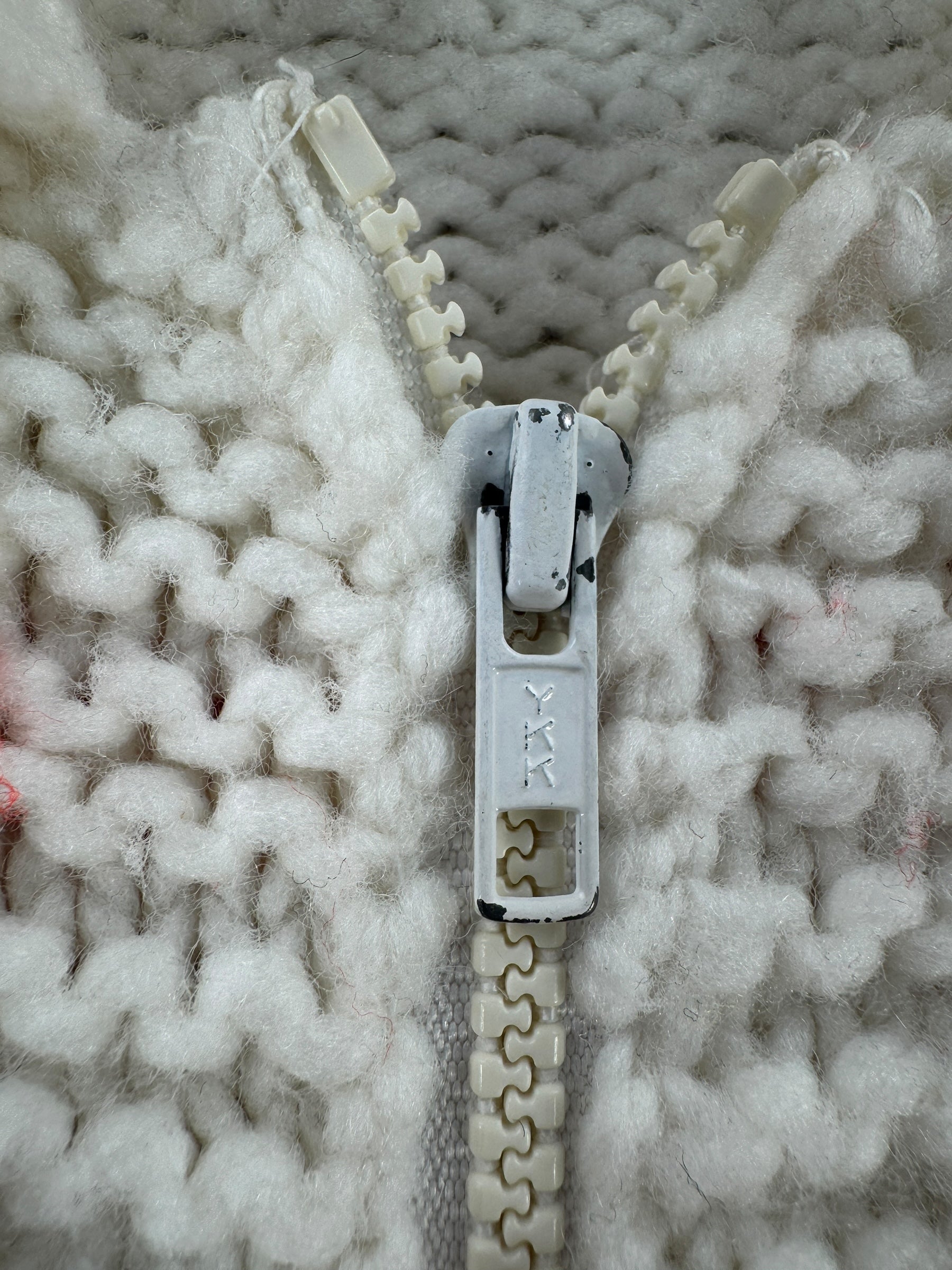 Zipper on Vintage School Bus Cowichan Style Sweater SZ L