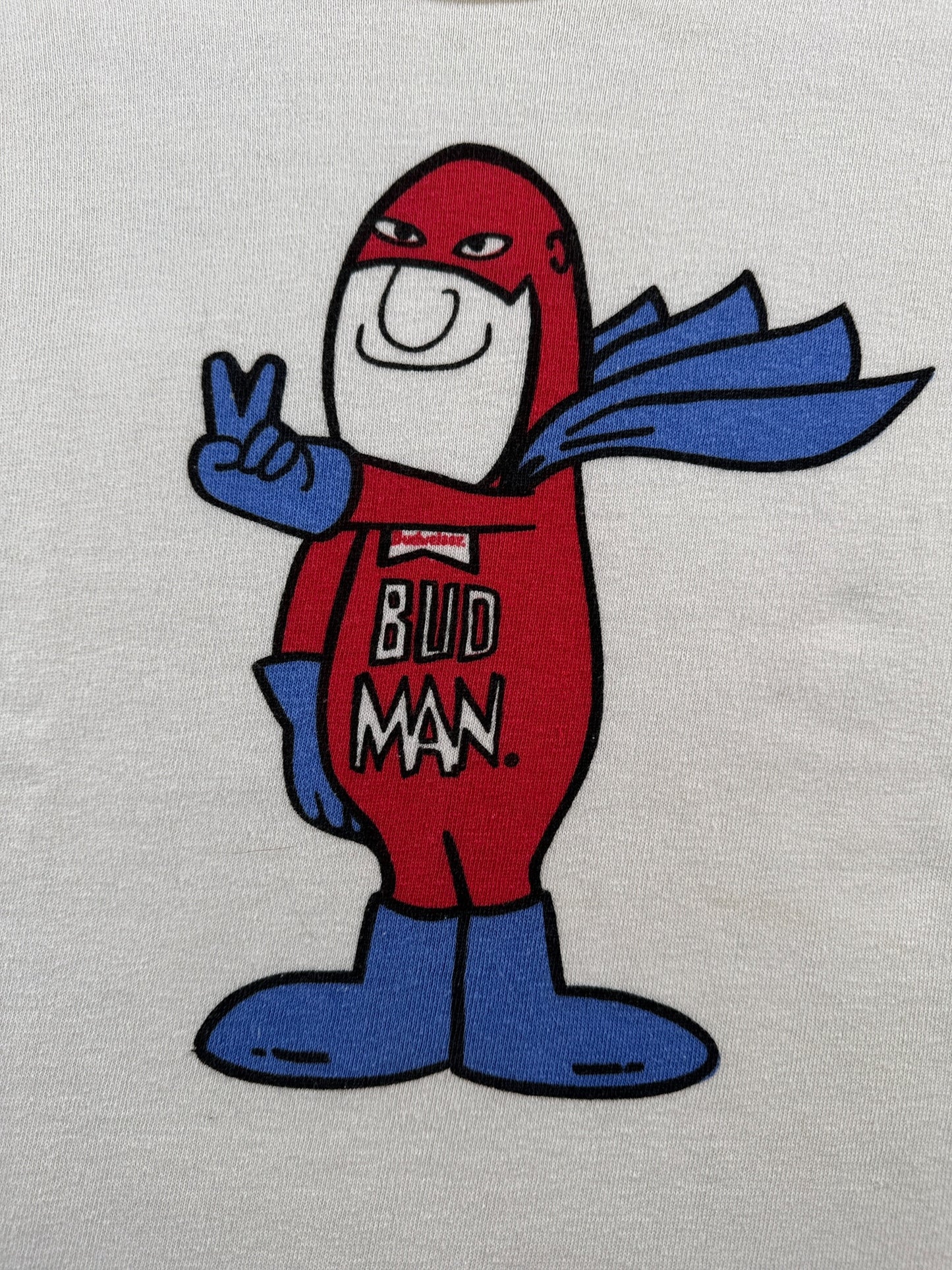Graphic of Vintage Bud Man Short Sleeve Crewneck SZ S