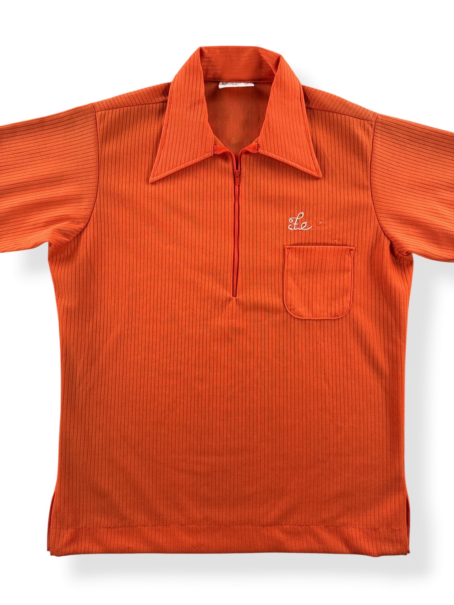 Front Close Up of Vintage Chain Stitch King Louie Bowling Shirt SZ M