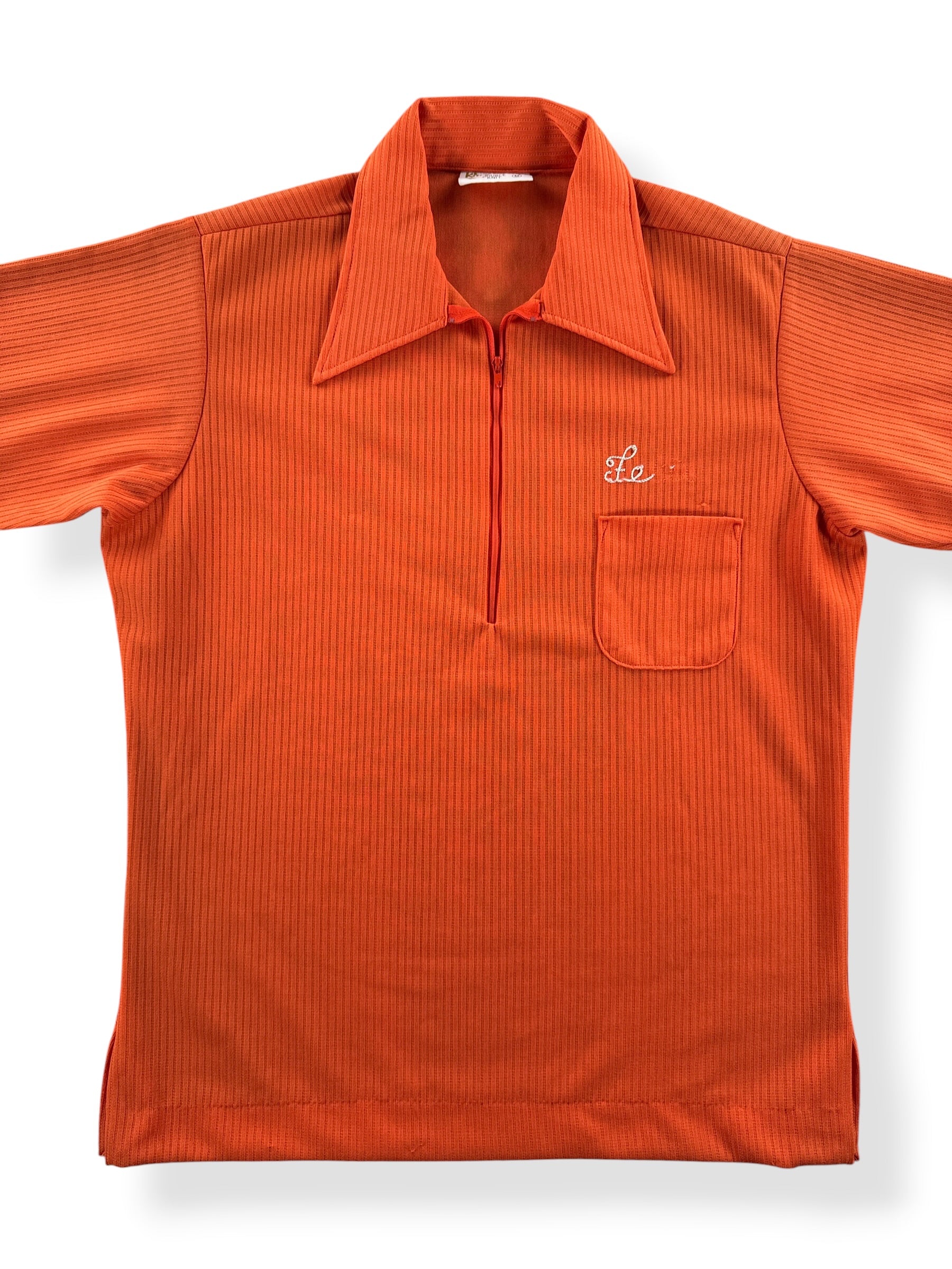Front Close Up of Vintage Chain Stitch King Louie Bowling Shirt SZ M