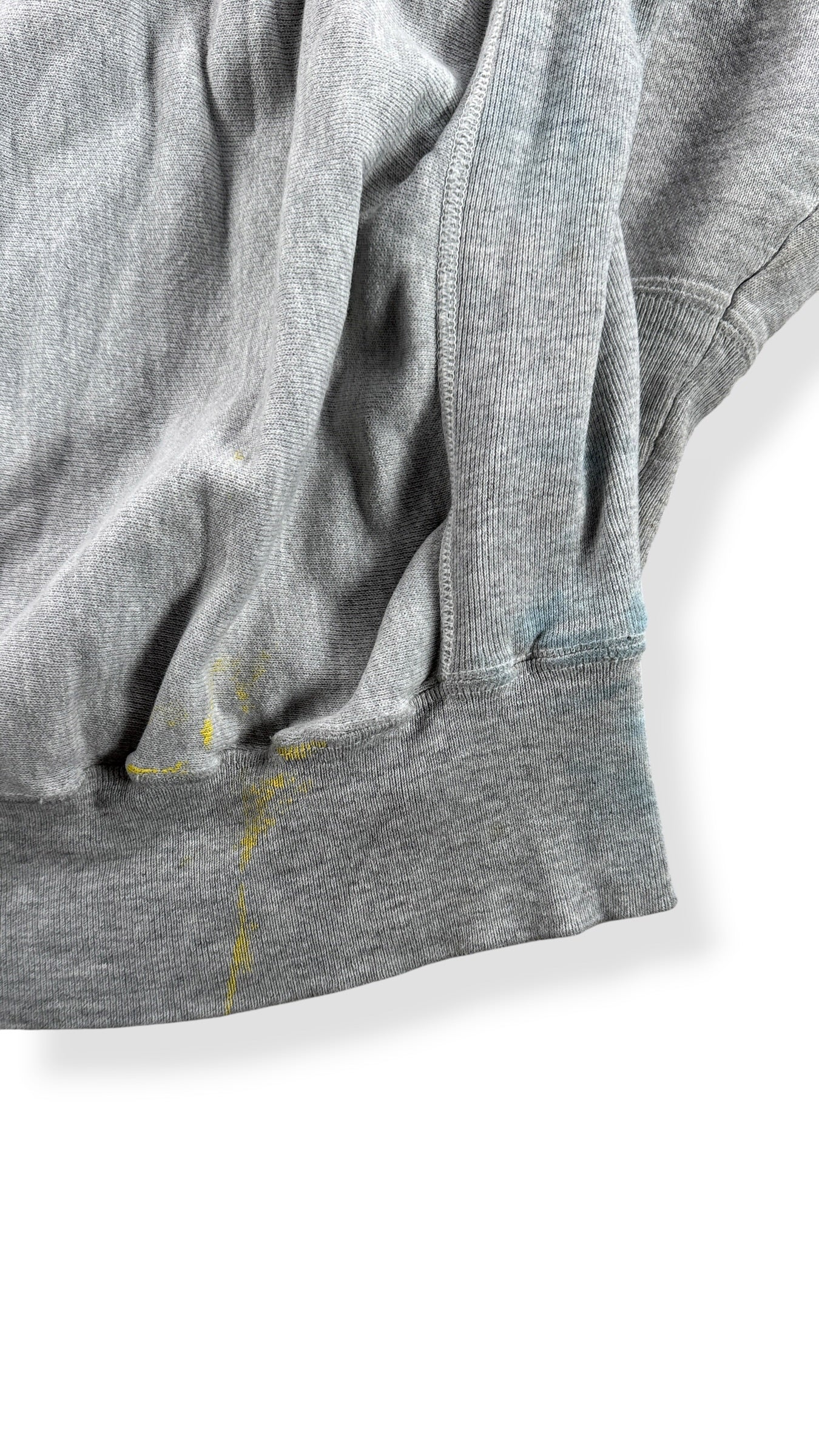 Paint stains on bottom of Vintage Long Beach Island Paint Splattered Reverse Weave Crewneck SZ L