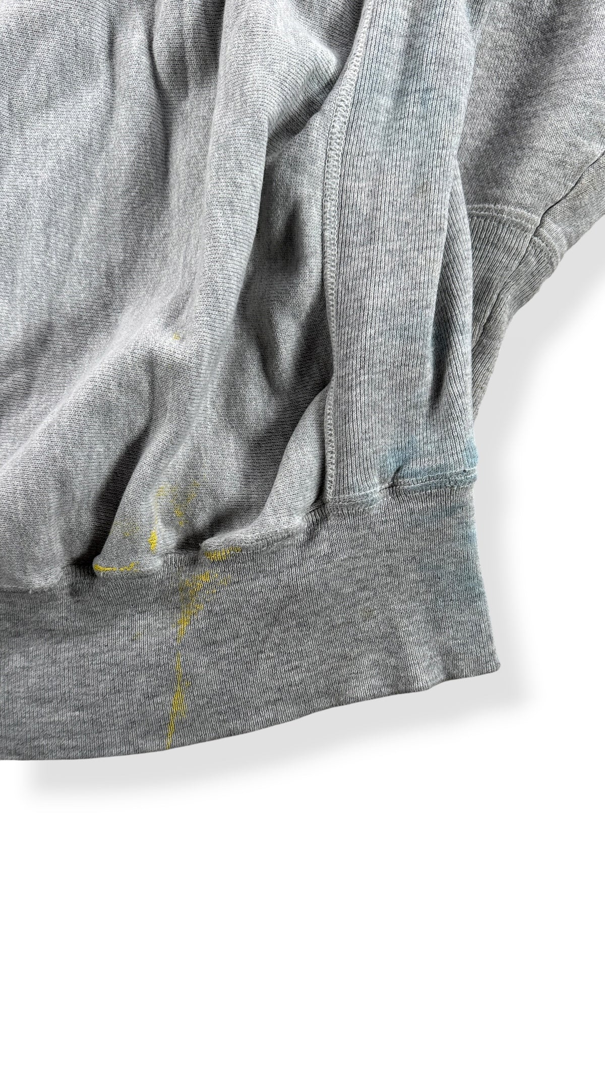 Paint stains on bottom of Vintage Long Beach Island Paint Splattered Reverse Weave Crewneck SZ L
