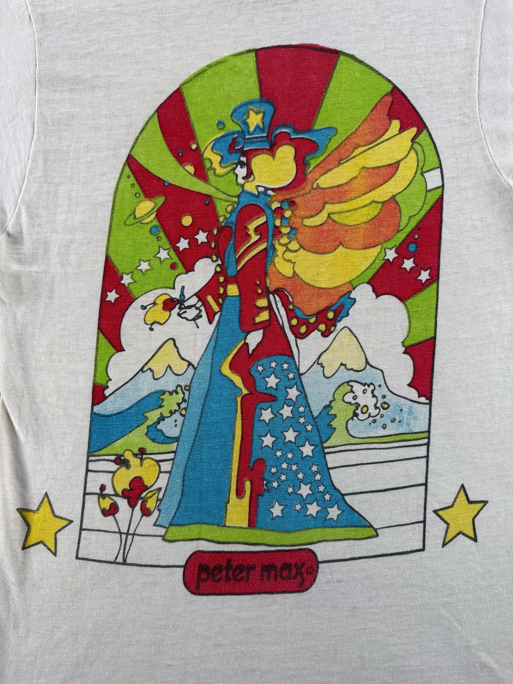Back Graphic of Vintage Peter Max Double Sided Tee SZ S (Fits XS)