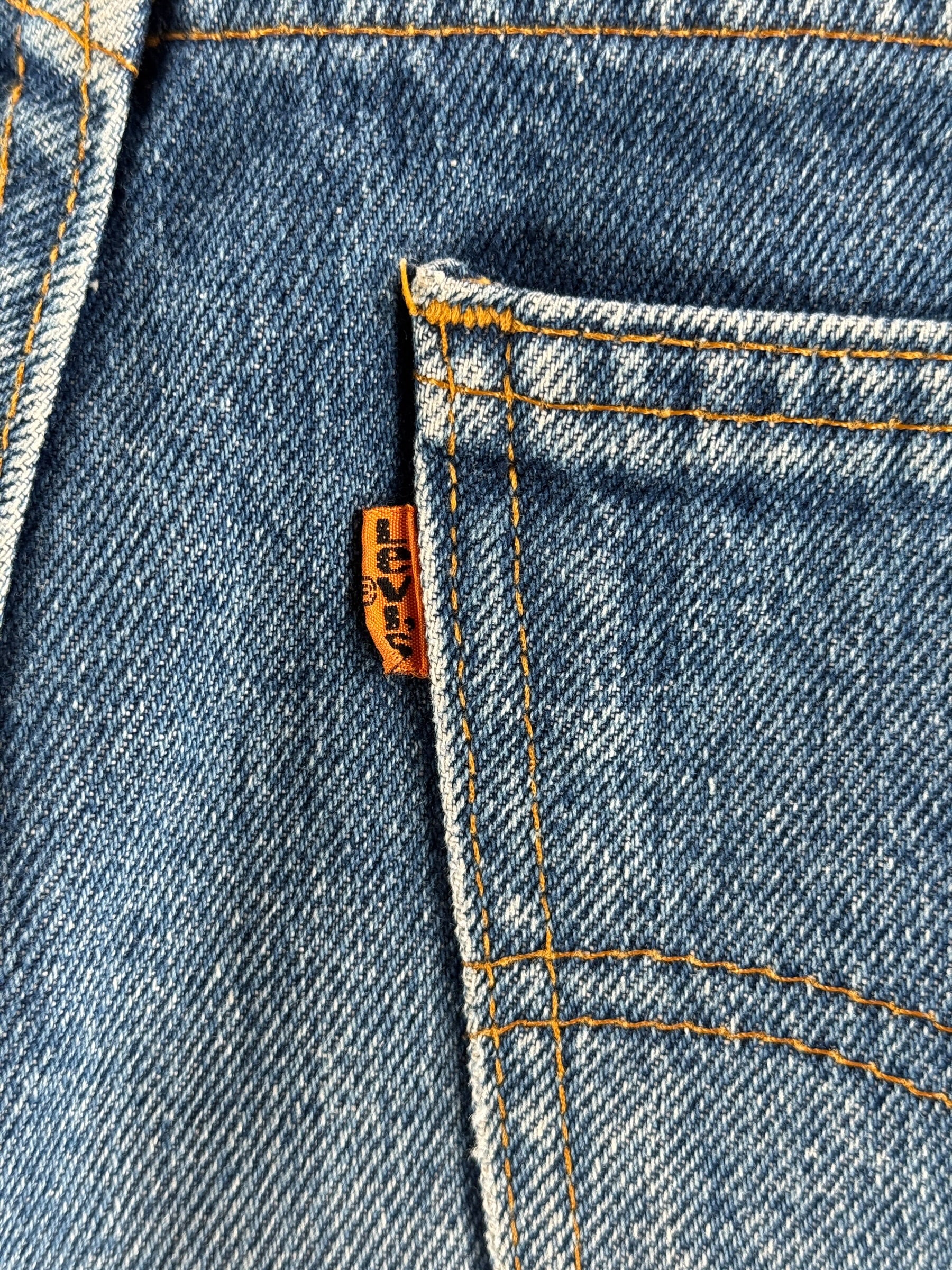 Levi's Orange Tab on back pocket of Vintage Levi's Orange Tab Cut Off Shorts W31