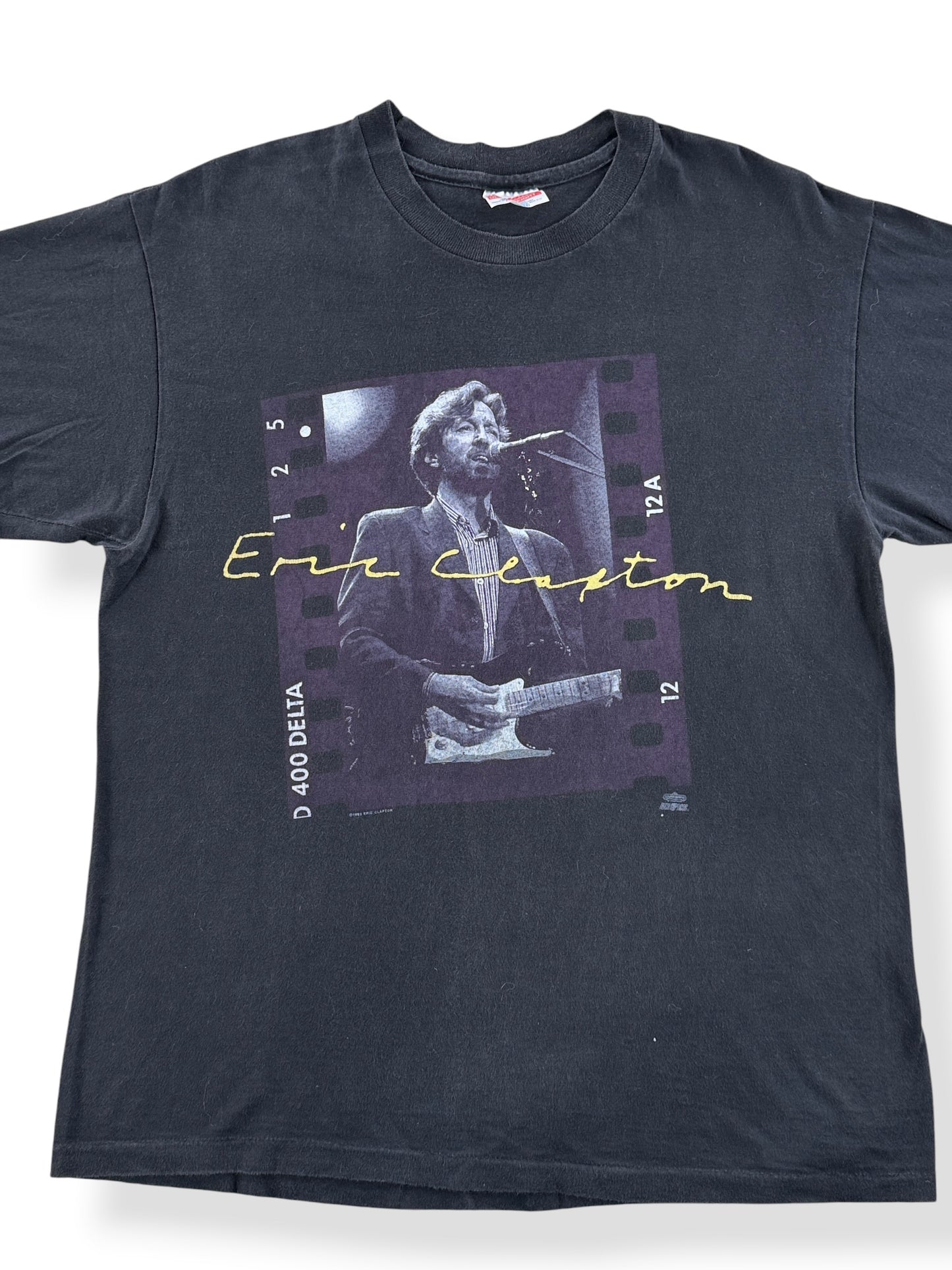 Front Close Up of Vintage 1992 Winterland Eric Clapton Tee SZ L