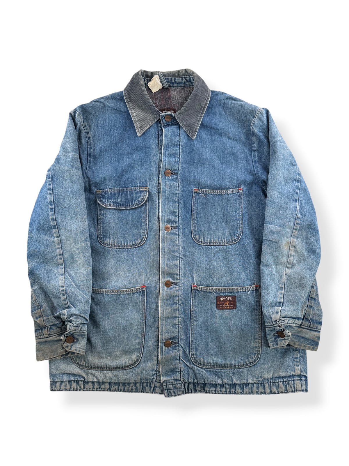 Front of Vintage 80s Wrangler Chore Coat SZ 42