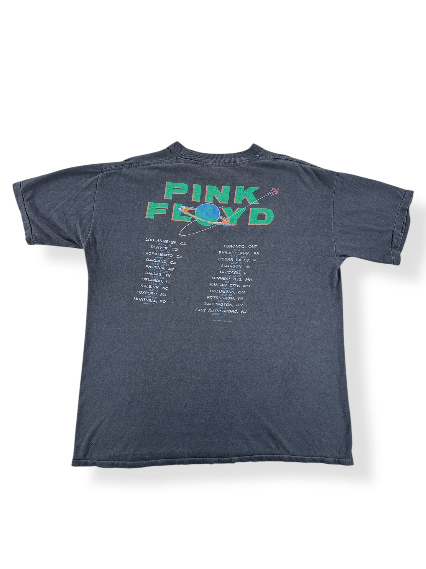 Back of Vintage 1987 Pink Floyd Prism Tour Tee SZ XL