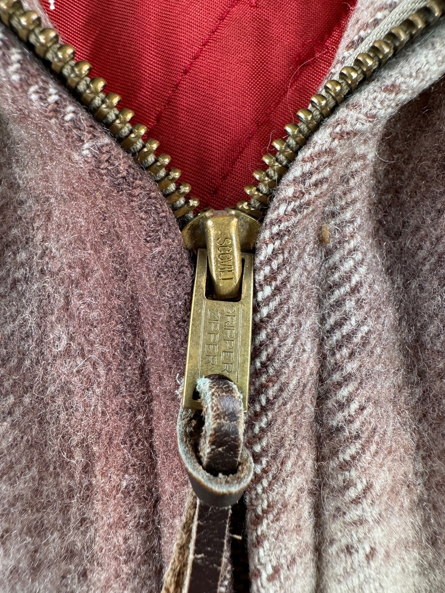 Zipper on Vintage Merrill Mac-Jac Belted Back Jacket SZ S