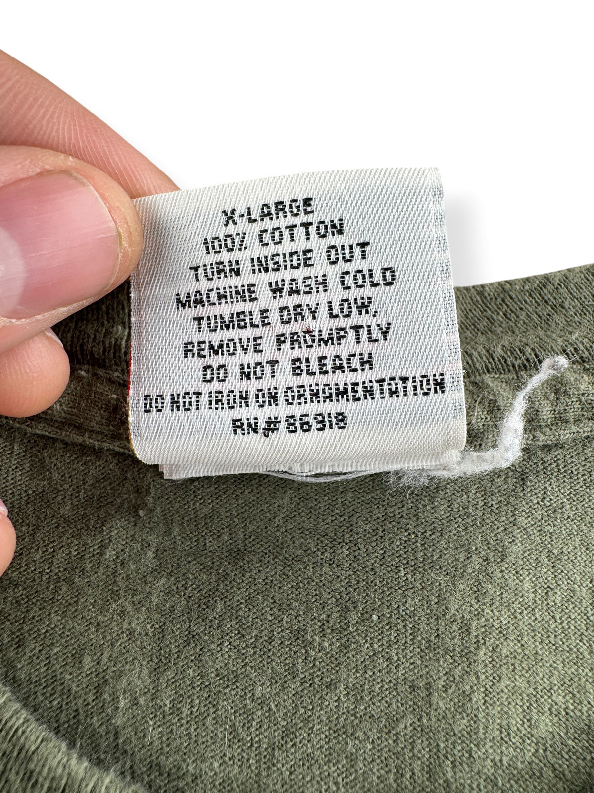 Back of tag on Vintage 90s K2 Snowboards Tee SZ XL