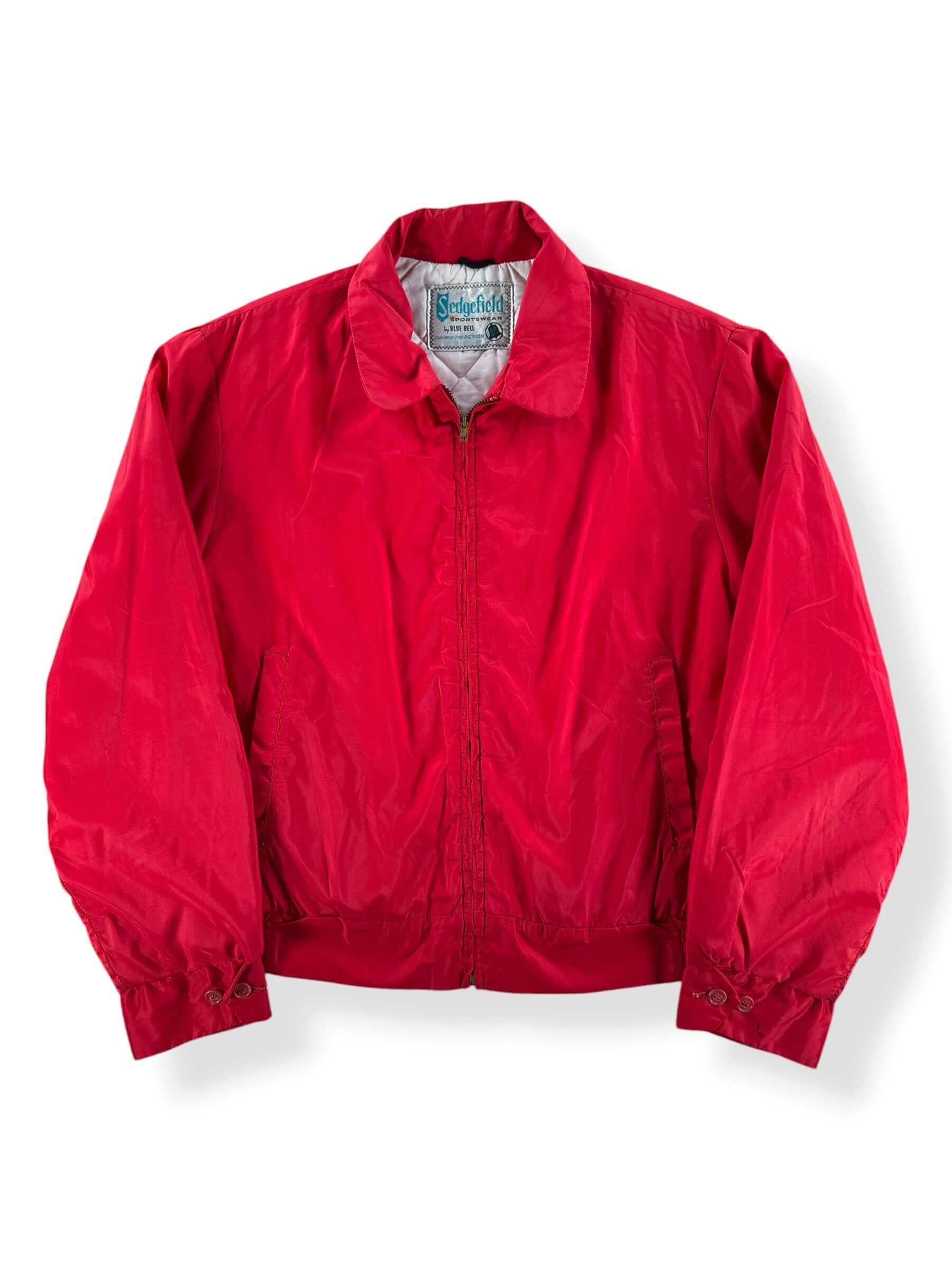 Front of Vintage 60s Red Blue Bell Zip Jacket SZ 42