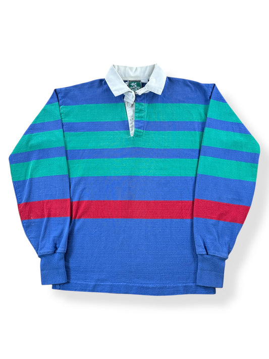 Front of Vintage McIntosh & Seymour Striped Rugby Shirt SZ L