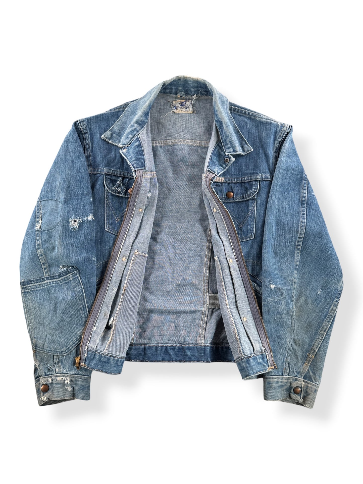 Inside of Vintage 50's Wrangler Blue Bell Denim Jacket SZ M