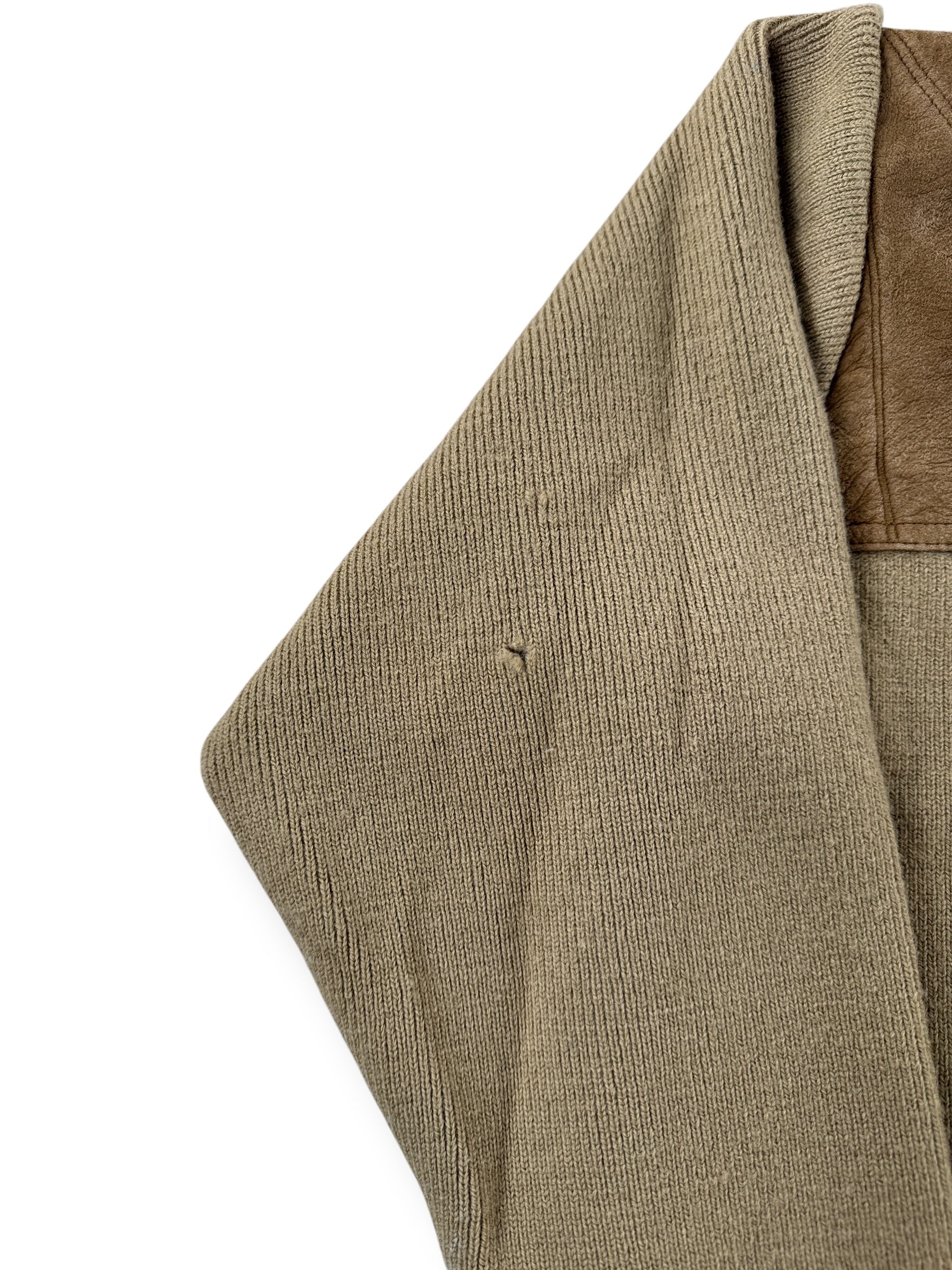 Hole on Vintage Filson Tan Guide Sweater SZ XL