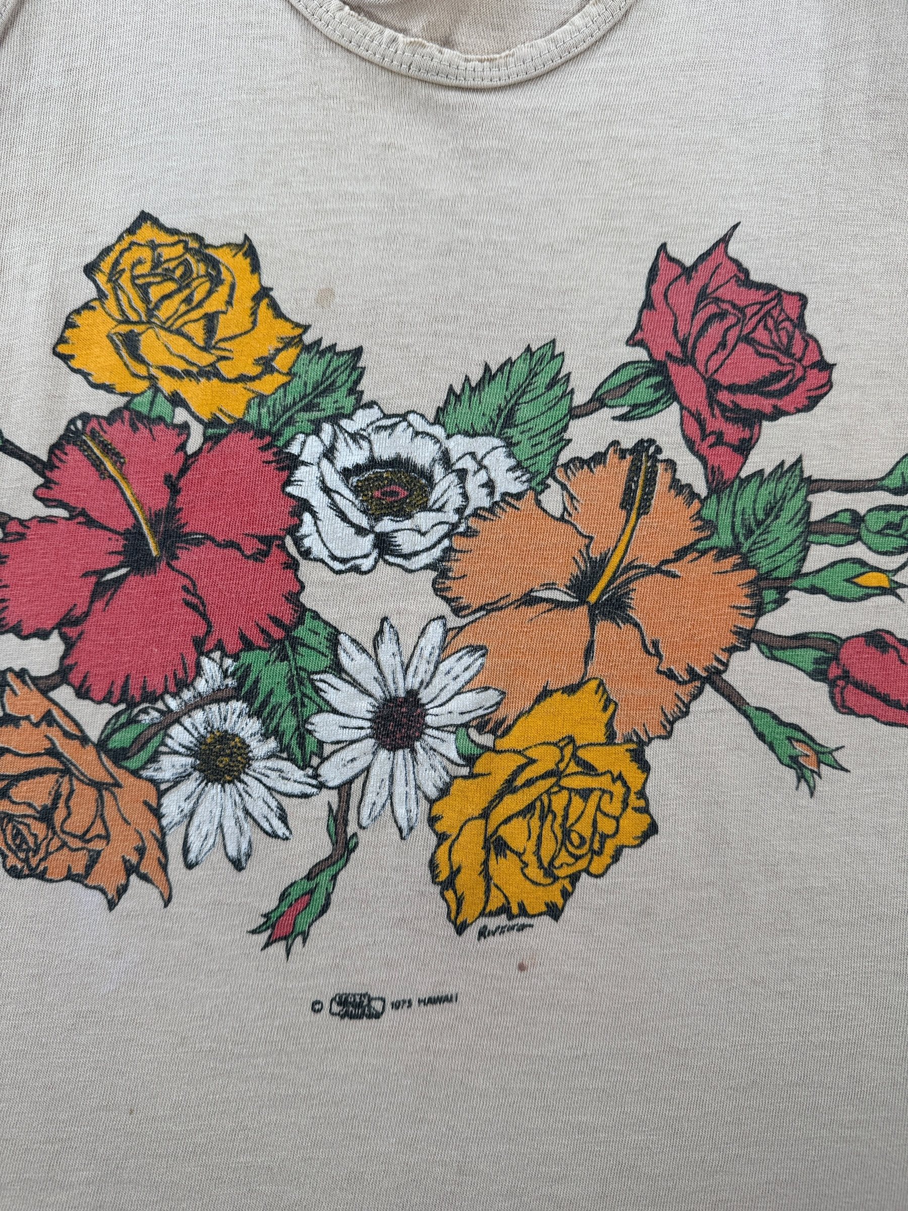 Graphic of Vintage Thrasher Crazy Tees Hawaii Tank Top SZ S