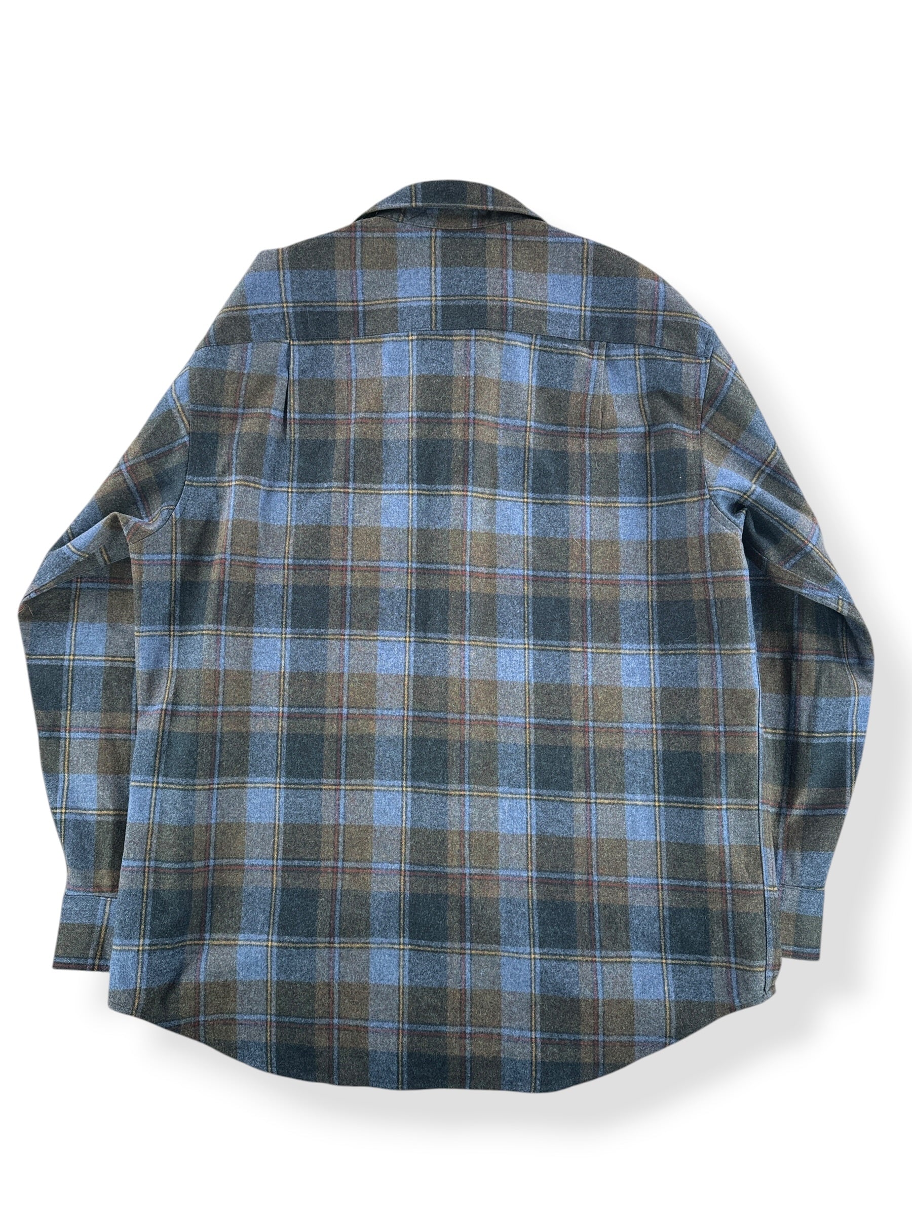 Back of Vintage Made in Mexico Green & Blue Pendleton Flannel SZ L