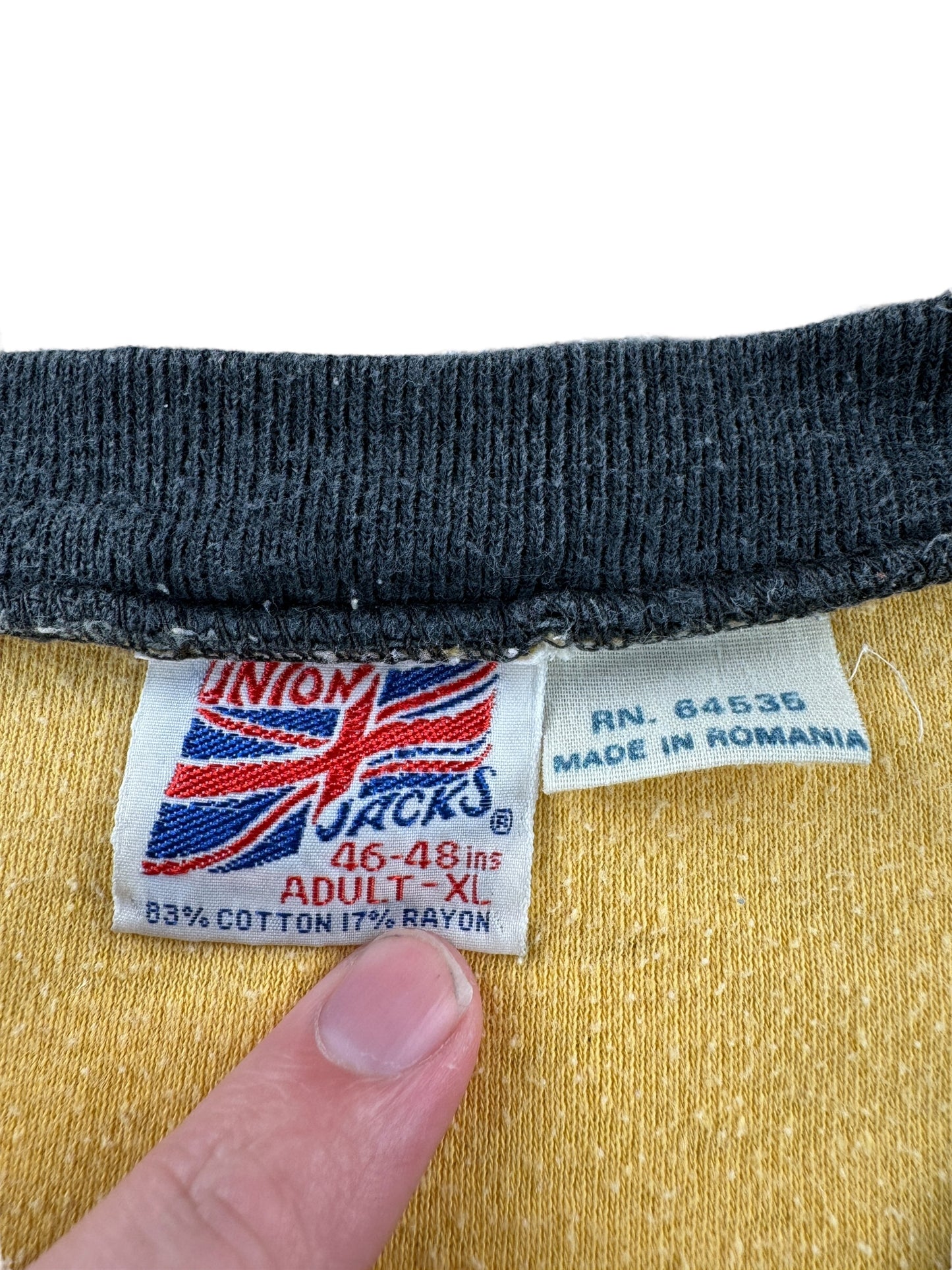 Tag on Vintage Union Jacks Jersey 27 SZ XL
