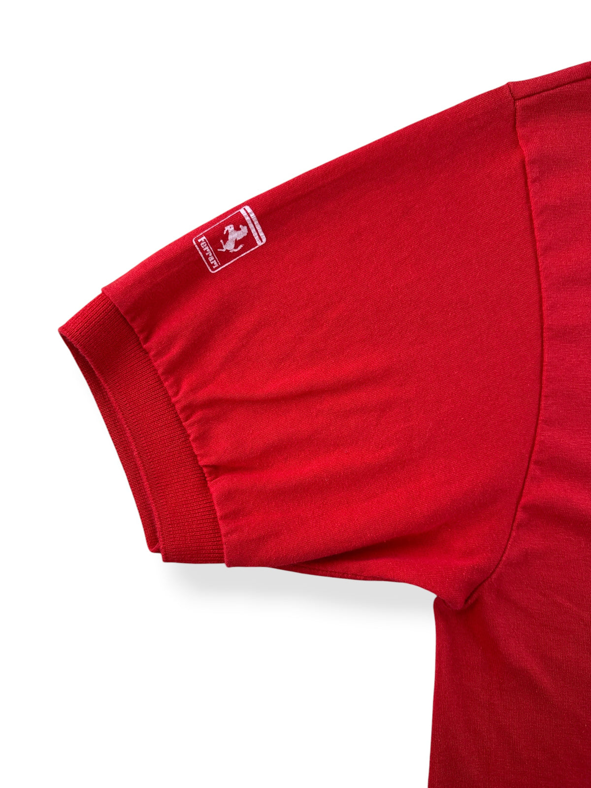 Sleeve on Vintage 80s Era Ferrari Polo SZ M (Fits S)