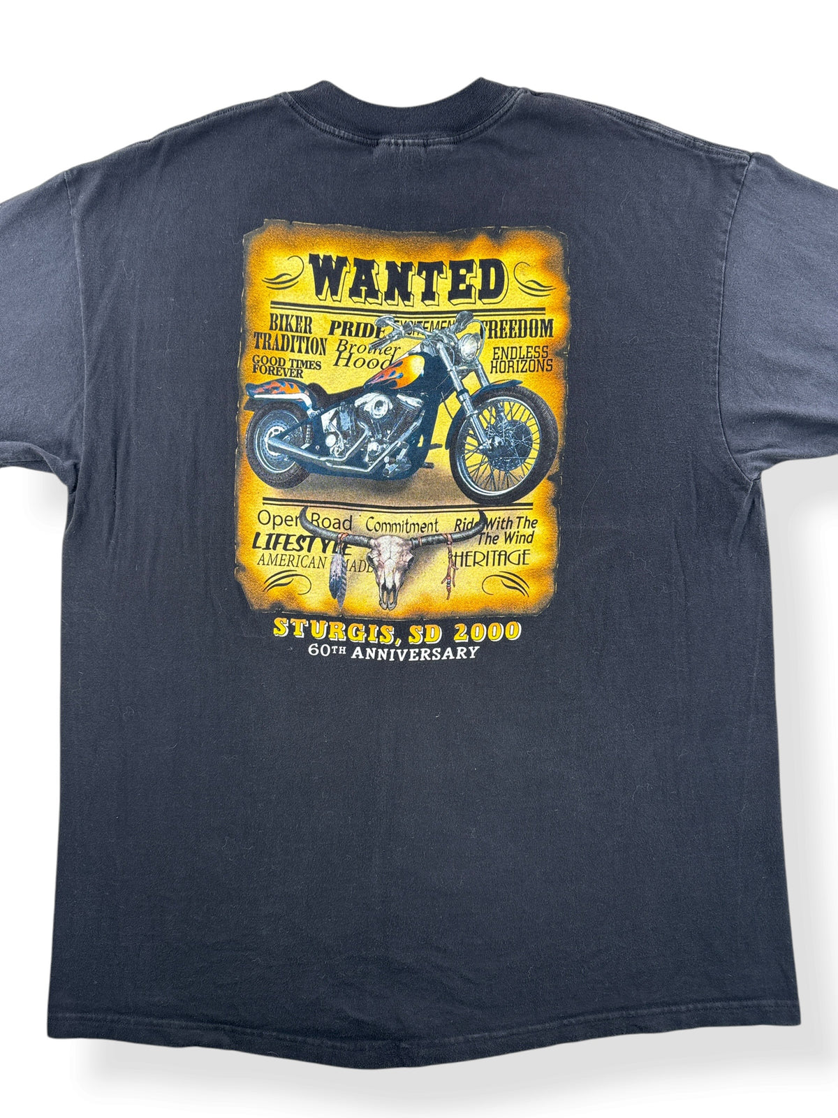 Close-up of back of Vintage '00 Sturgis Tee SZ XL