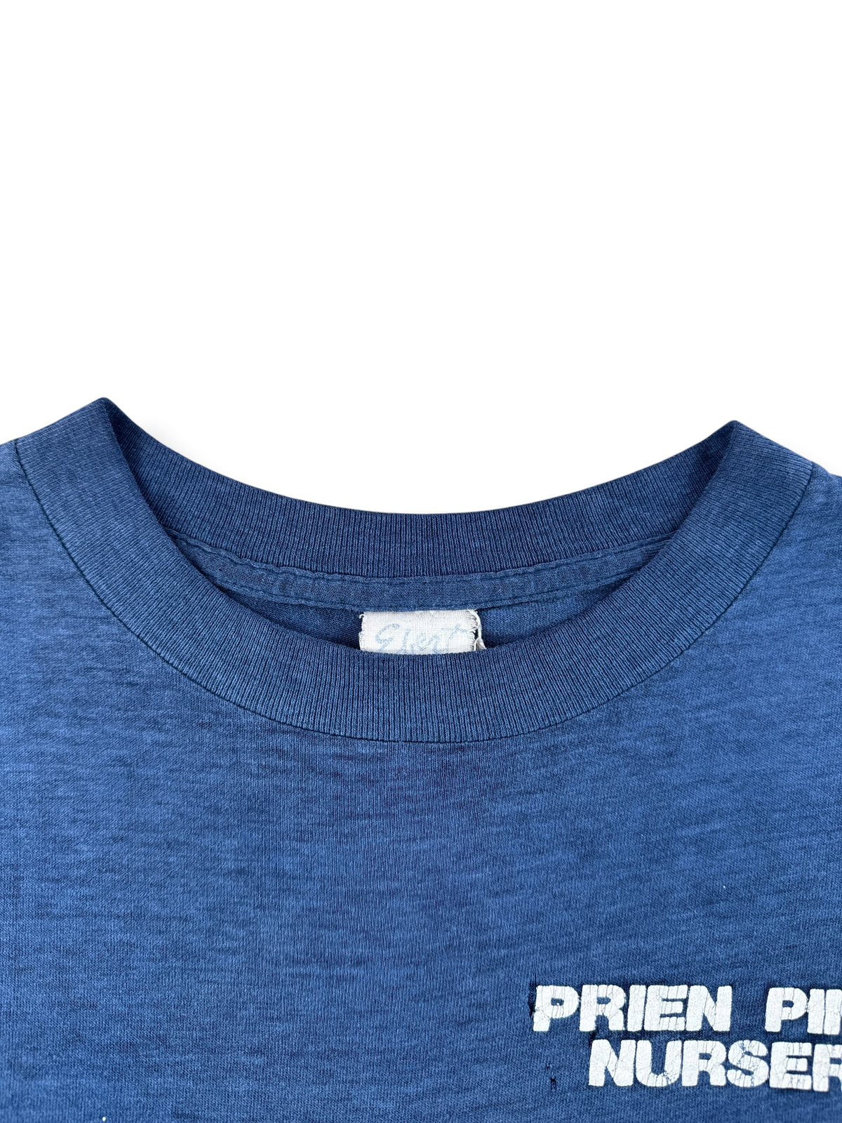 Collar on Vintage Faded Prien Pines Nursery Tee SZ L