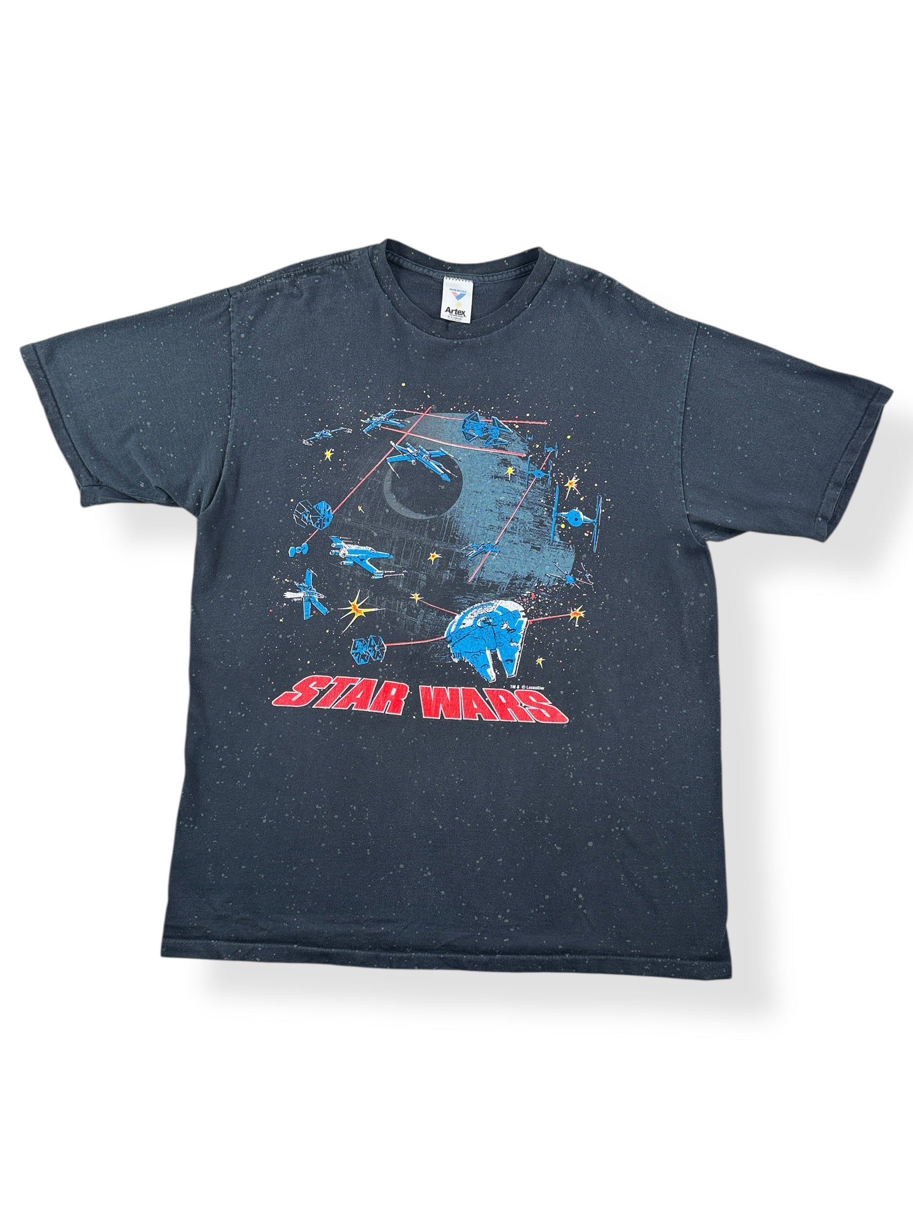 Front of Vintage Artex Star Wars AOP Tee SZ XL
