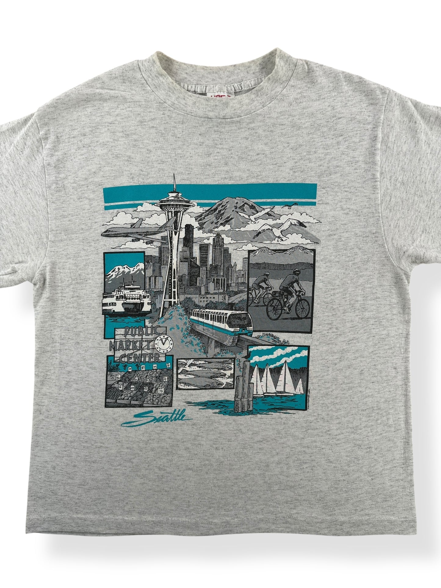 Front Close Up of Vintage Seattle Tourism Tee SZ L