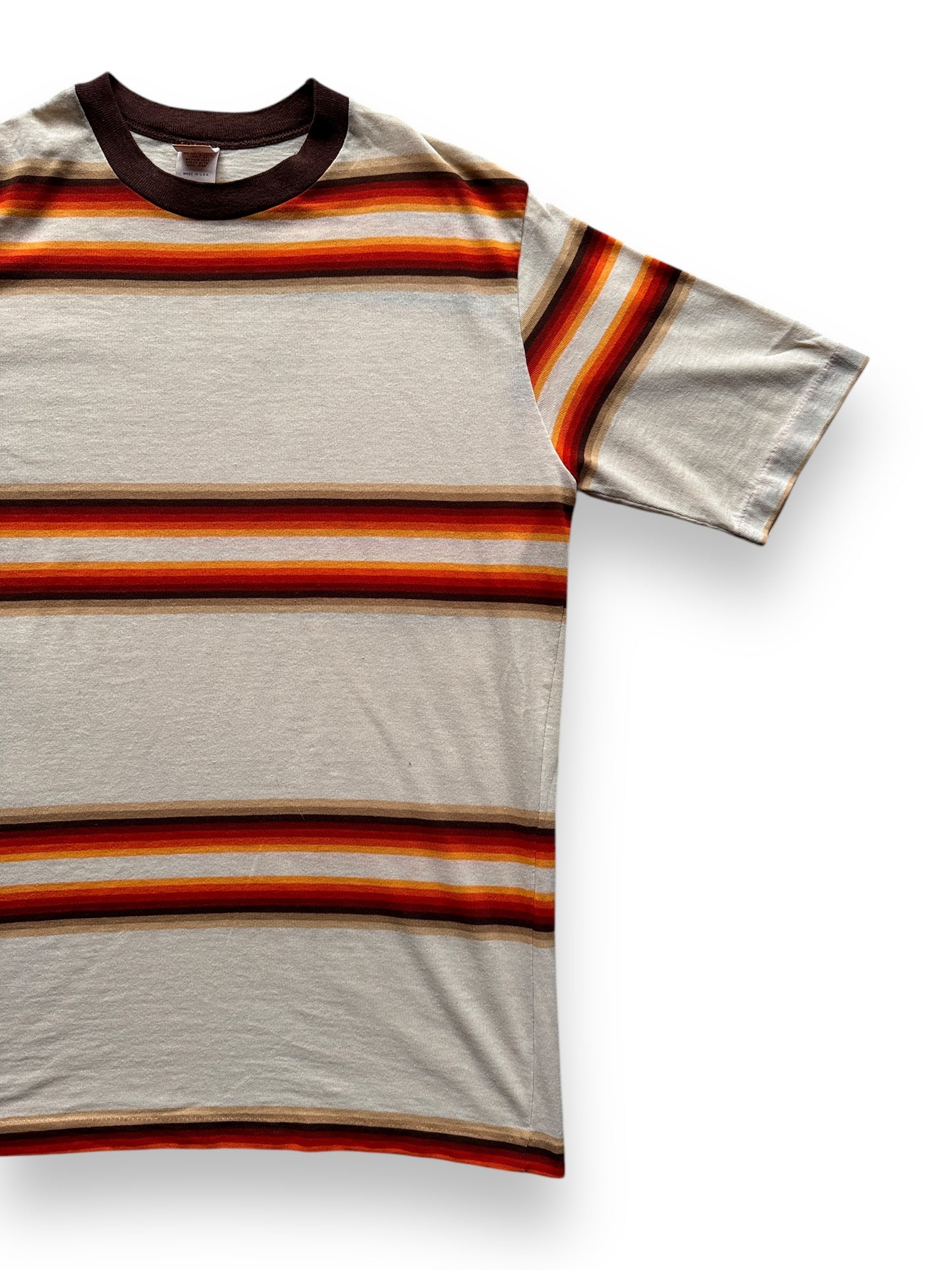 front left of Vintage 70s Jantzen Striped Cotton Tee Size M