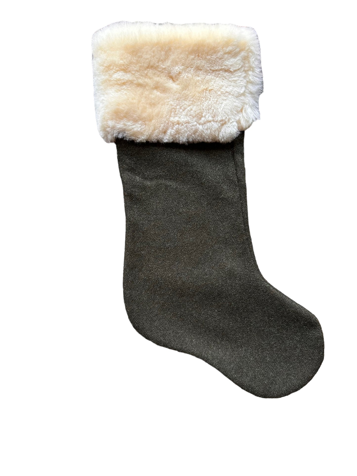 Front View of Filson Forest Green Mackinaw Wool Christmas Stocking |  Barn Owl Vintage Goods | Vintage Filson Workwear Seattle