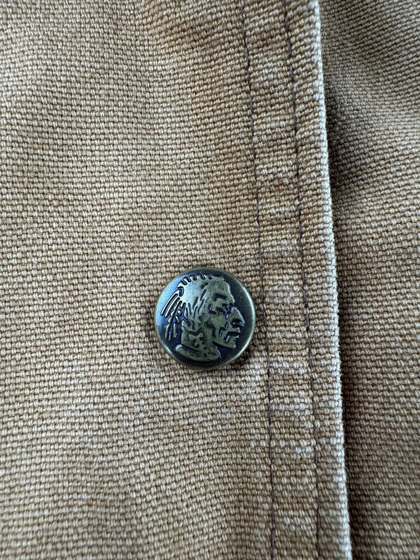 Nickel Button on Vintage Ladies Woolrich Field Coat SZ L