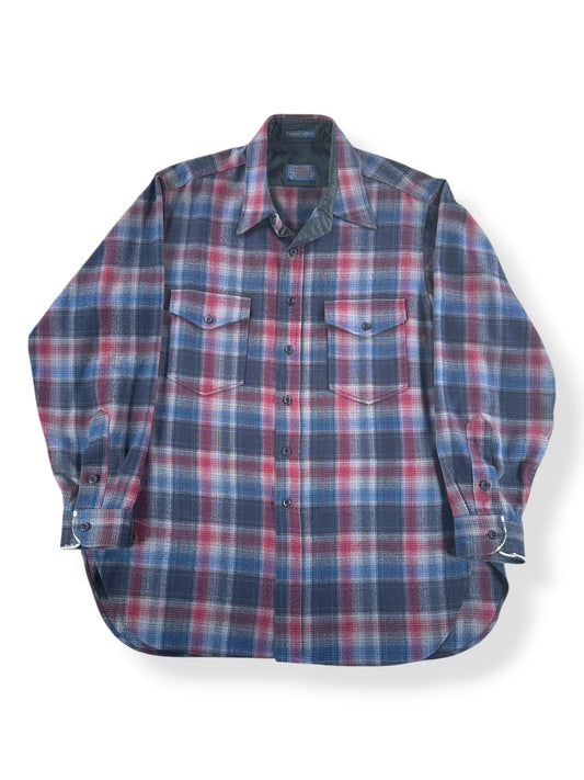 Front of Vintage Pendleton Outdoorsman Shadowplaid Flannel SZ XL