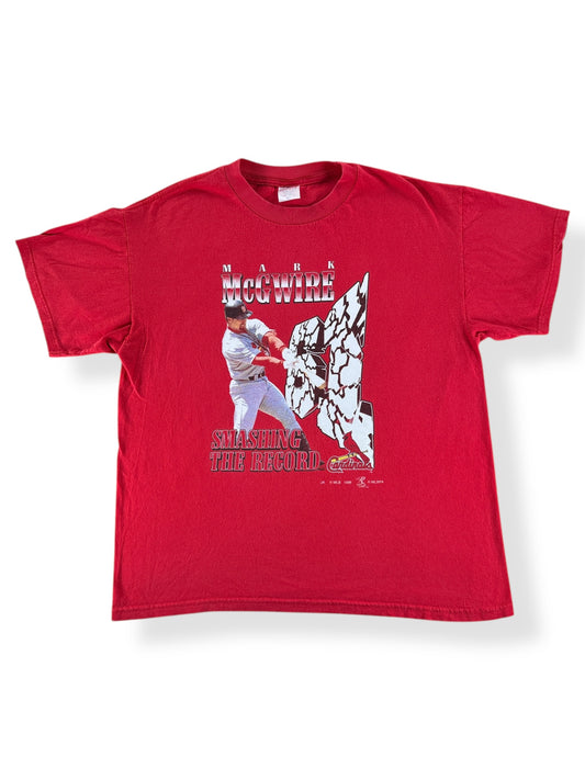 Front of Vintage Mark McGwire Smashing Records Tee SZ L