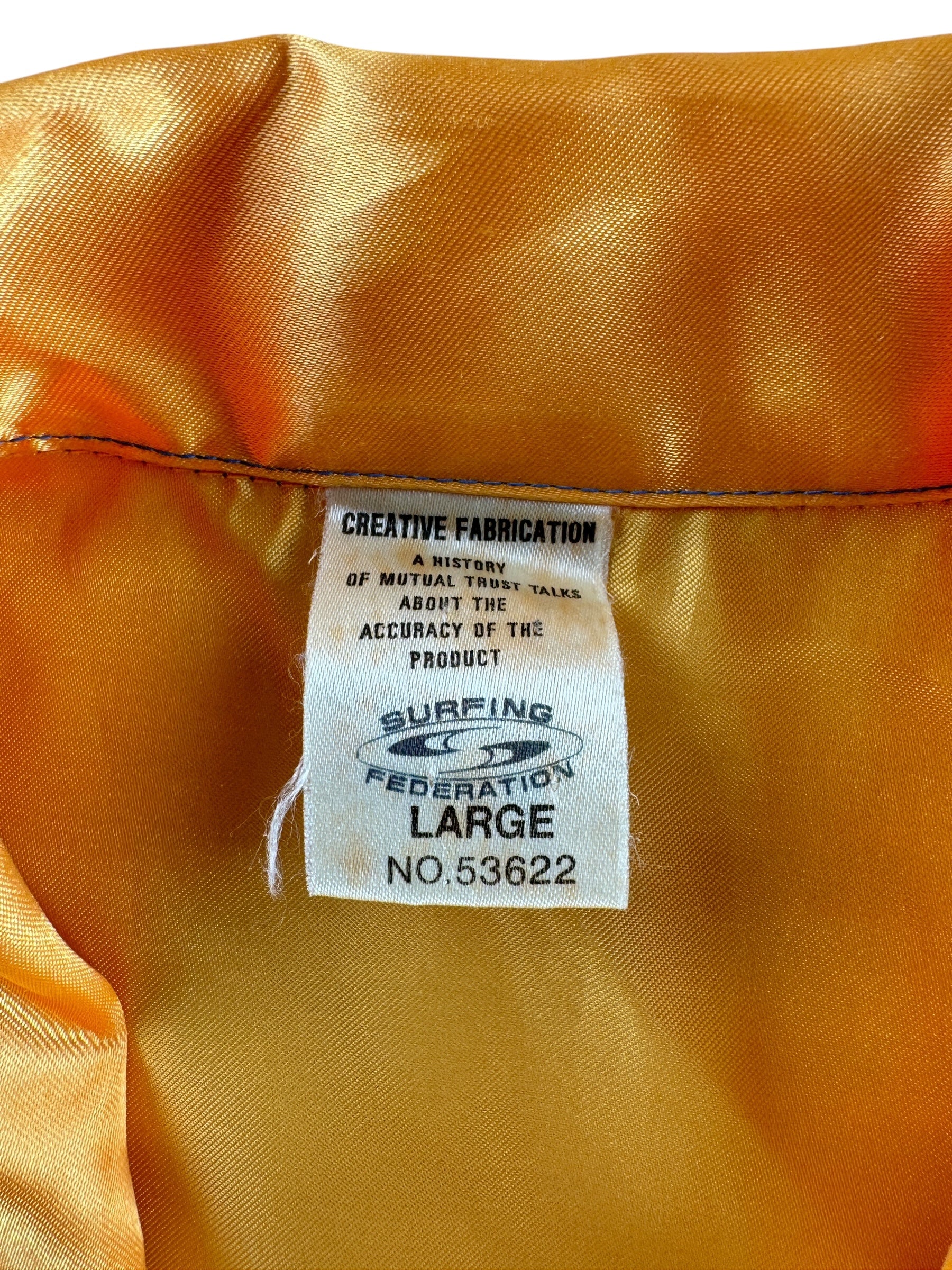 Tag on Vintage Surfing Federation Judges Jacket SZ L