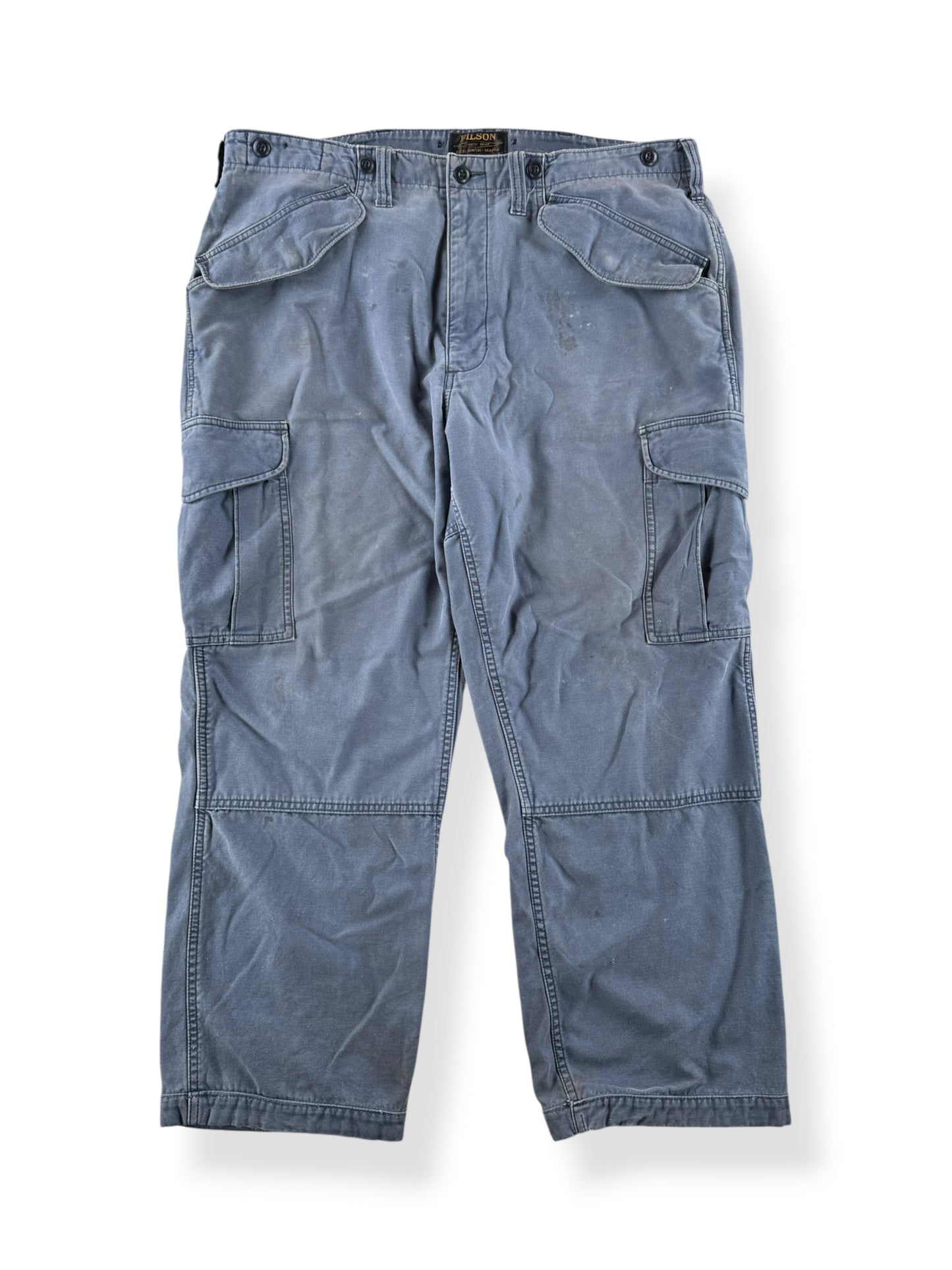 Front of Filson Blue Mussel Field Cargo Pants W36 (Fits W39) AS IS