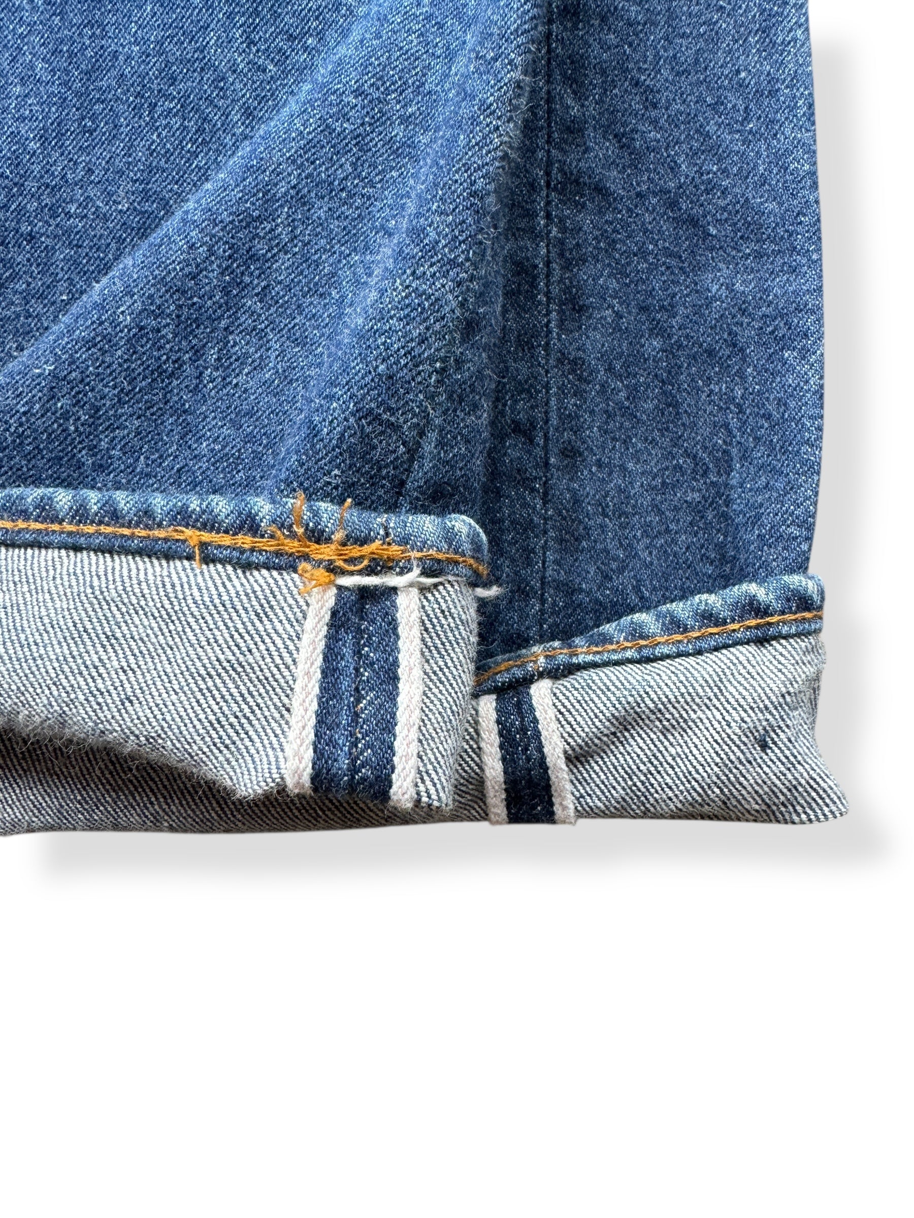 Selvedge on Vintage Dark Double Stitch Levis 501 Redline Jeans W28