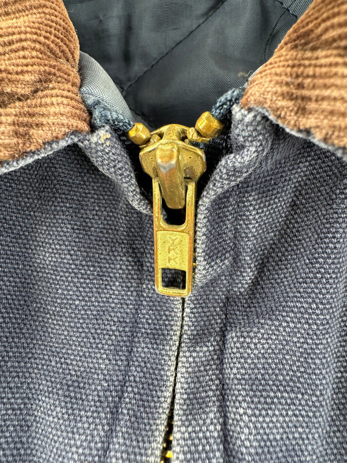 Zipper on Vintage Holloway Navy Work Jacket SZ L
